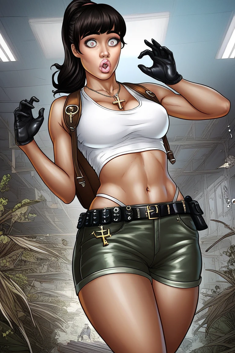 Beautiful Face, masterpiece, See-through, (Perfect Anatomy:1.2),Combat Stance,1girl,tifa lockhart, final fantasy 7,longest hair