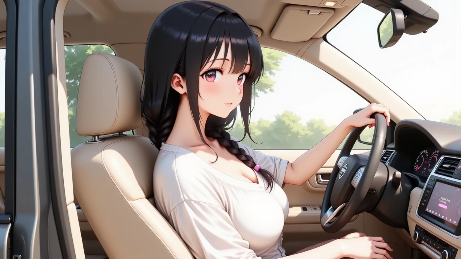 mature japanese milf、short hair、big breastarried woman、sunburn後、sunburn、sports bra、Breasts away from cleavage、black hair、nsfw