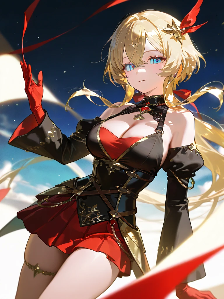 Blonde and green eyed anime girl posing for a photo, Twin tail、mesh fabric、Kirokaze pixel art,No background、white leotard、sexual activity、show the underboob、off-the-shoulder clothes、pitchy suit、Removable sleeves, (White Background:1.2), Simple Background,  trihedral figure、Reference Sheet, Shadow lighting,