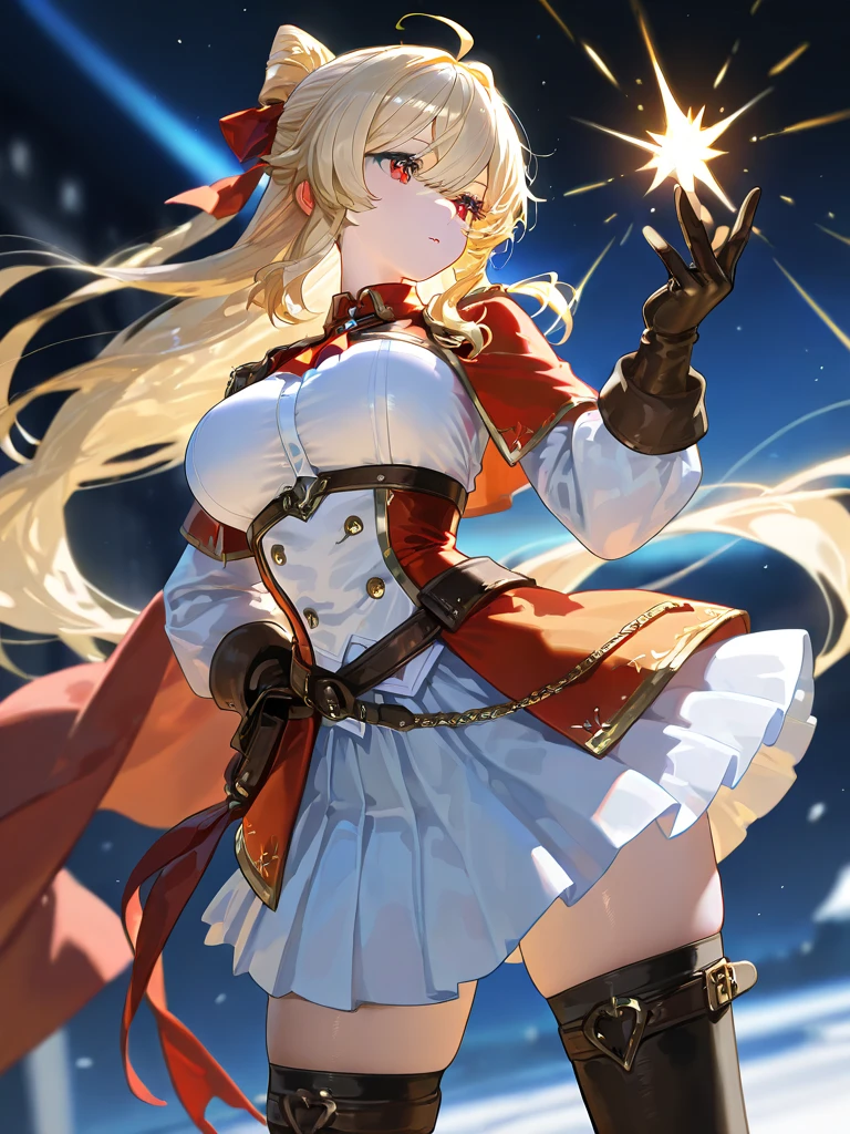 masterpiece, best quality, very aesthetic, absurdres, 1girl, mature_lady,white_dress,wet_clothes,(tortoiseshell bondage, red_rope, hand_behind, roped_body,bound by ropes:1.3) ,tears_in_eyes,,barbara_(genshin_impact), genshin_impact, 1girl, blonde_hair, blue_eyes, drill_hair, hair_between_eyes, long_hair, twin_drills, twintails,,snow land,glowing stardust frontground,fantasy,sparkling,fireflies,