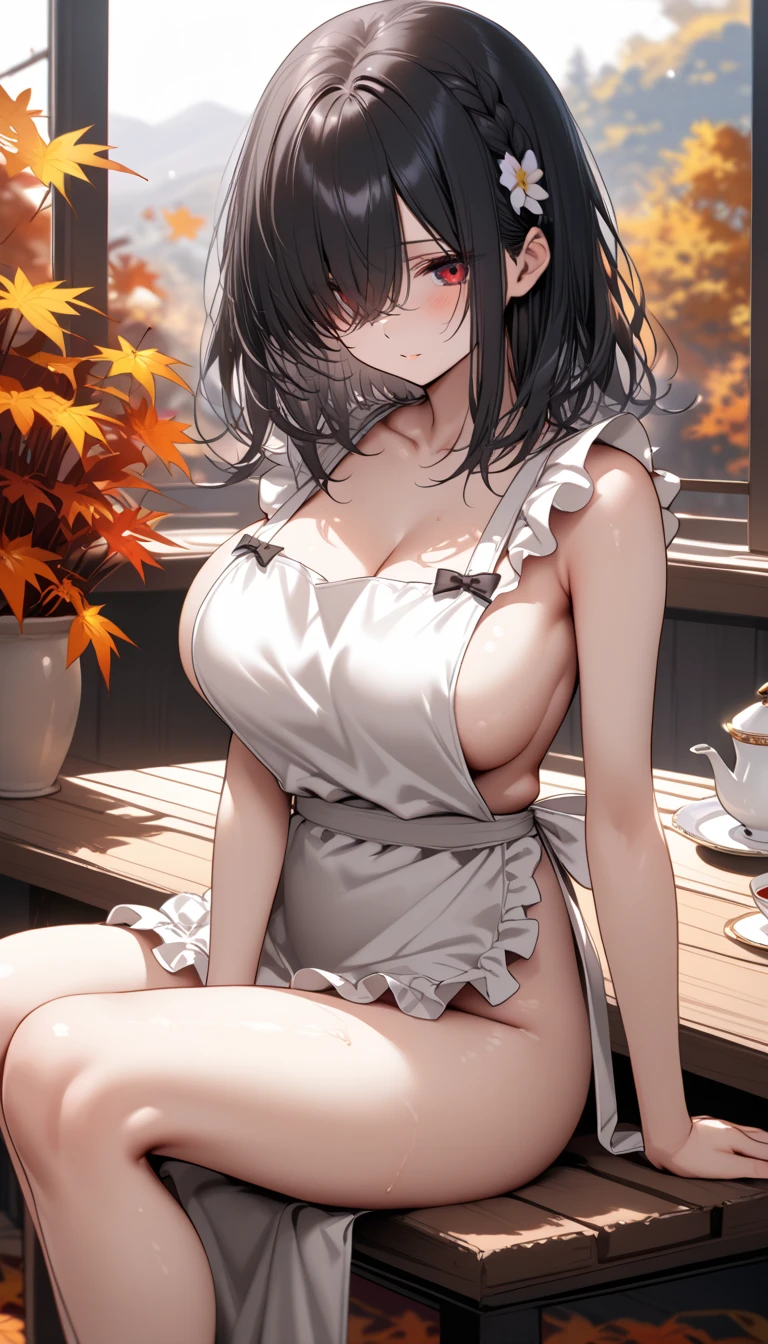 masterpiece, yor, 1girl, Amazing Cleavage:1.3, thin waist, big ass, Raised sexy, medium breast: 1.8 posed cleavage:1.2、solo, looking at viewer, open mouth, have a cup of coffee,black hair, red eyes, dress, bare shoulders, jewelry, collarbone, sidelocks, hairband, earrings, indoors, off shoulder, :o, sweater, arms behind back, plant, short hair with long locks, white hairband, off-shoulder dress, sweater dress, off-shoulder sweater, red sweater, big side hair, very long side hair,is rendered in (masterpiece: 1.2, best quality), with (ultra high resolution) and an exquisite (depth of field). This masterpiece is not only visually stunning but also tells, make of cake cooking ,in the kitchen
