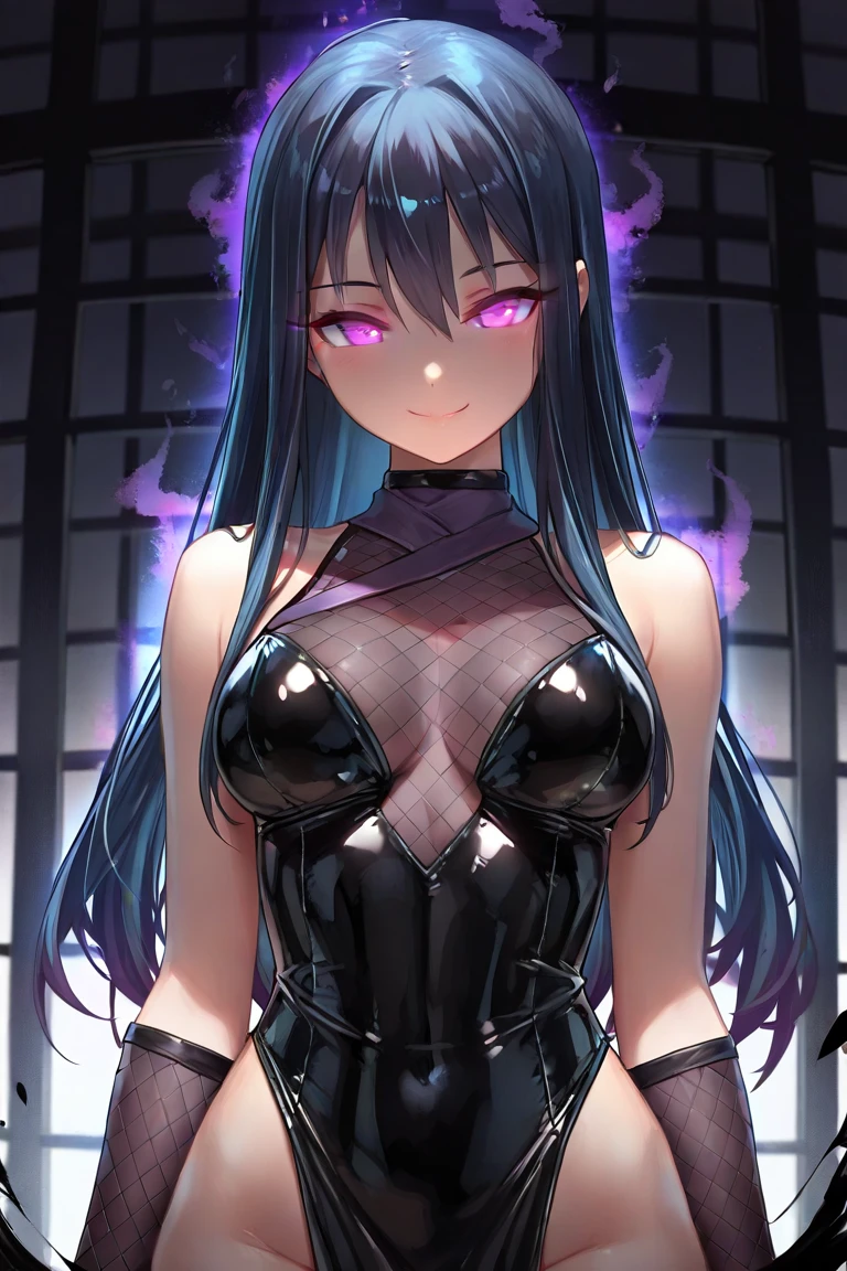 femme arafée dans une tenue noire et des cheveux violets assise sur le sol, séduisant cyberpunk dark fantasy, tendance sur artstation, reine gothique sombre, violet et ????, fille gothique, belle succube, sorcière noire à la mode, cheveux violet foncé et cybernétique, ???? et violet, style sombre et sensuel, succube en robe courte moulante, fille cyberpunk rêveuse, beau regard