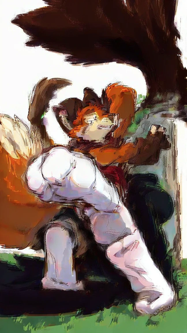 Female pegasus pony, brown fur, red hair, green eyes, green polka dot bandanna in hair on head, white feathers on wings, large crotchboobs, fishnet stockings, standing, vaginal penetration