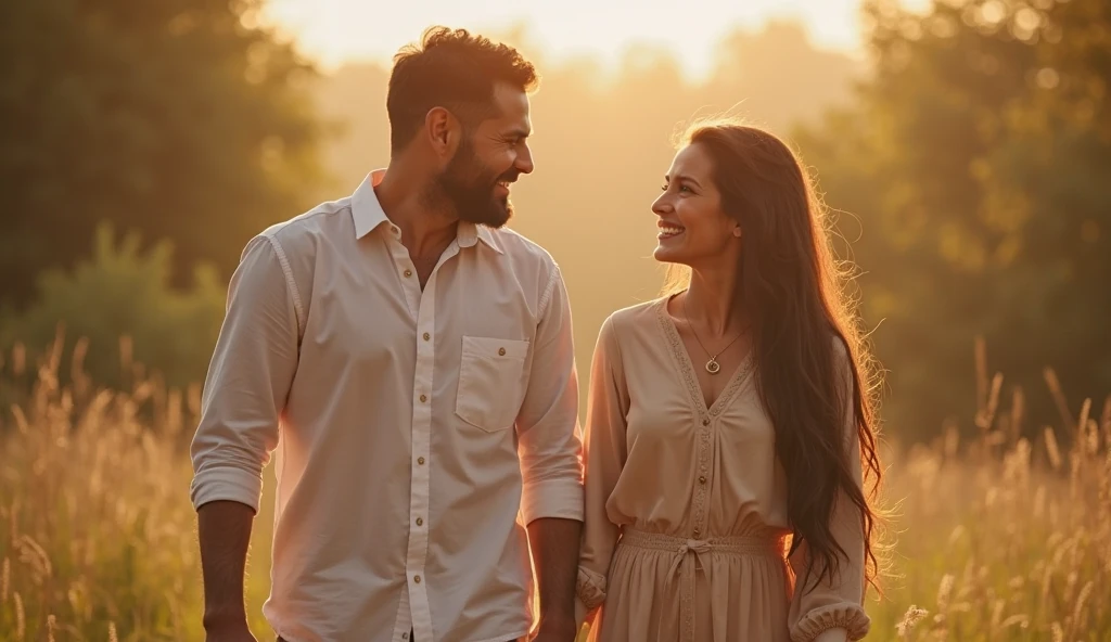 A real life beautiful Lebanese woman on a beautiful long sleeve pink shirt and navy blue long skirt with her American male partner on a navy blue attire and chinos, smiling on a long road alone, holding a large skin care lotion bottle in one hand, looking at each other affectionately while sitting on two seats, smiling and happy, with a subtle background of stars or a compass, symbolizing their journey together being guided by destiny.
With a caption of: I Write Books on Skincare, Relationship and Destiny.