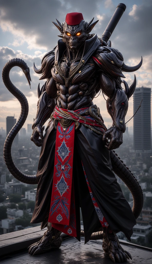 fullbody,standing,close up of 1 man, mature,attractive,young,facial hair,undercut hair,((hairy body:1)),furry body:0.8,top less,(bulge:0.5),devil,Demon's Horn,classical art:0.4, detailed, intricate, (fantasy art), muted color:0.25, best quality, good anatomy, good composition, good proportions, good design, <lora:Mechanical_limbs_LyCORIS:1>