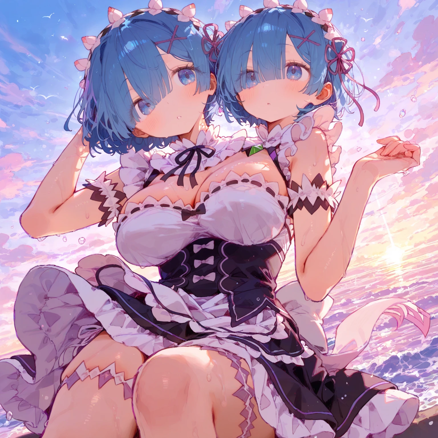 Rem , upskirt , sky panty