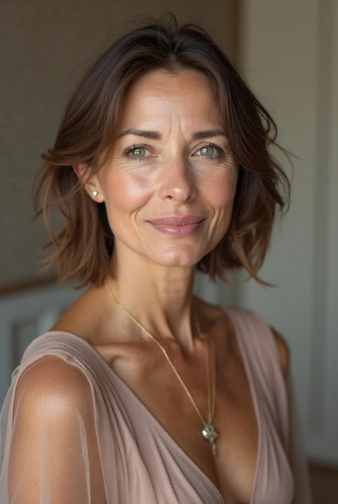 portrait, Une jolie femme, 47 ans, regarde le spectateur, cheveux longs, Yeux verts