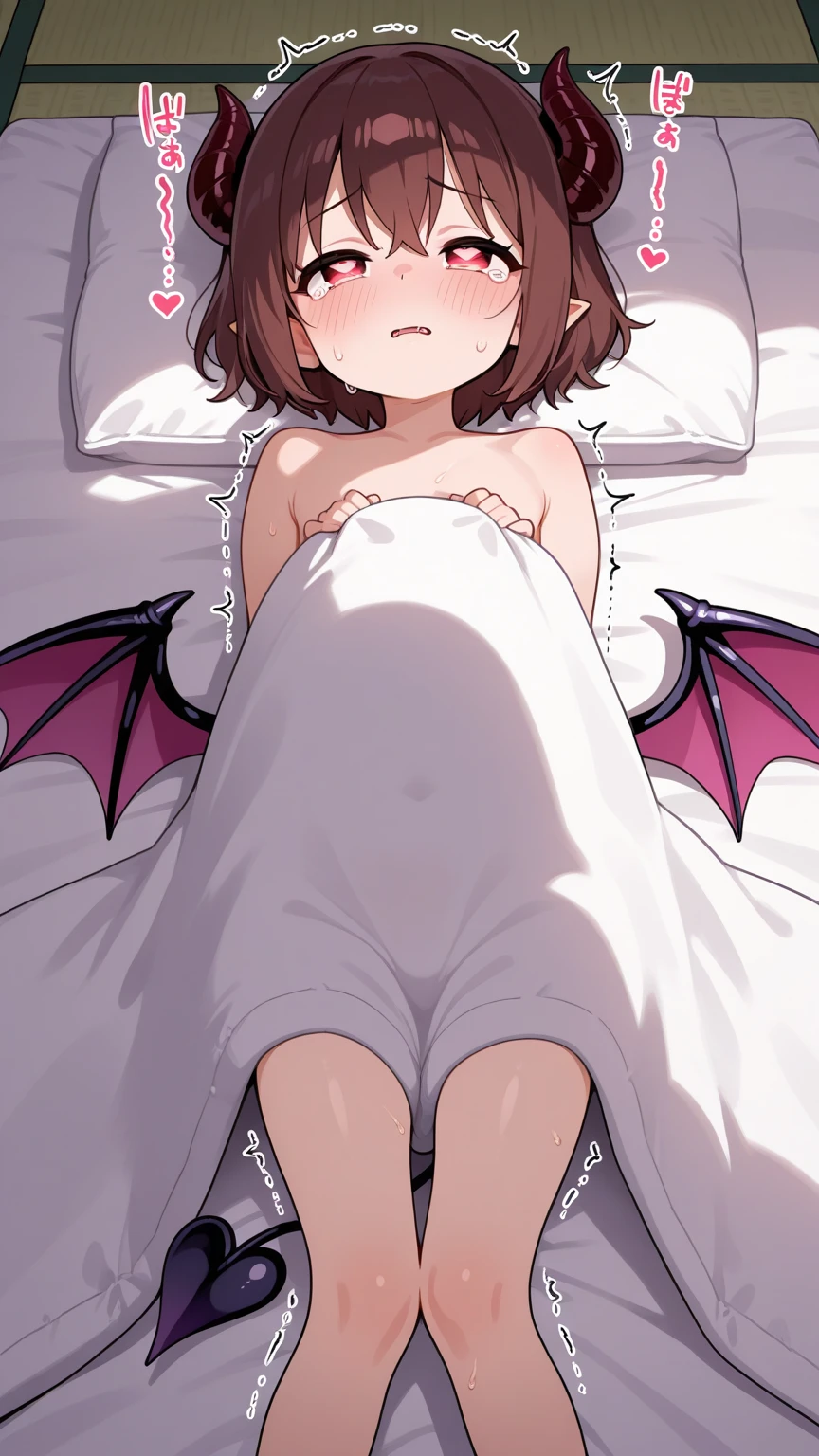 Hentai, (Ideal:1.1), (perfection:1.1), (flawless:1.1), (highest quality:1.3), (best quality:1.3), 1girl, on bed, (naked:1.1), (nude:1.1), small breasts, (loli:1.1), (evil smirk:1.2), (frightening smirk:1.2), detailed body, short hair, best quality eyes, best quality shadows, best quality body, 4K, best quality resolution, best quality upscale, most beautiful upscale 