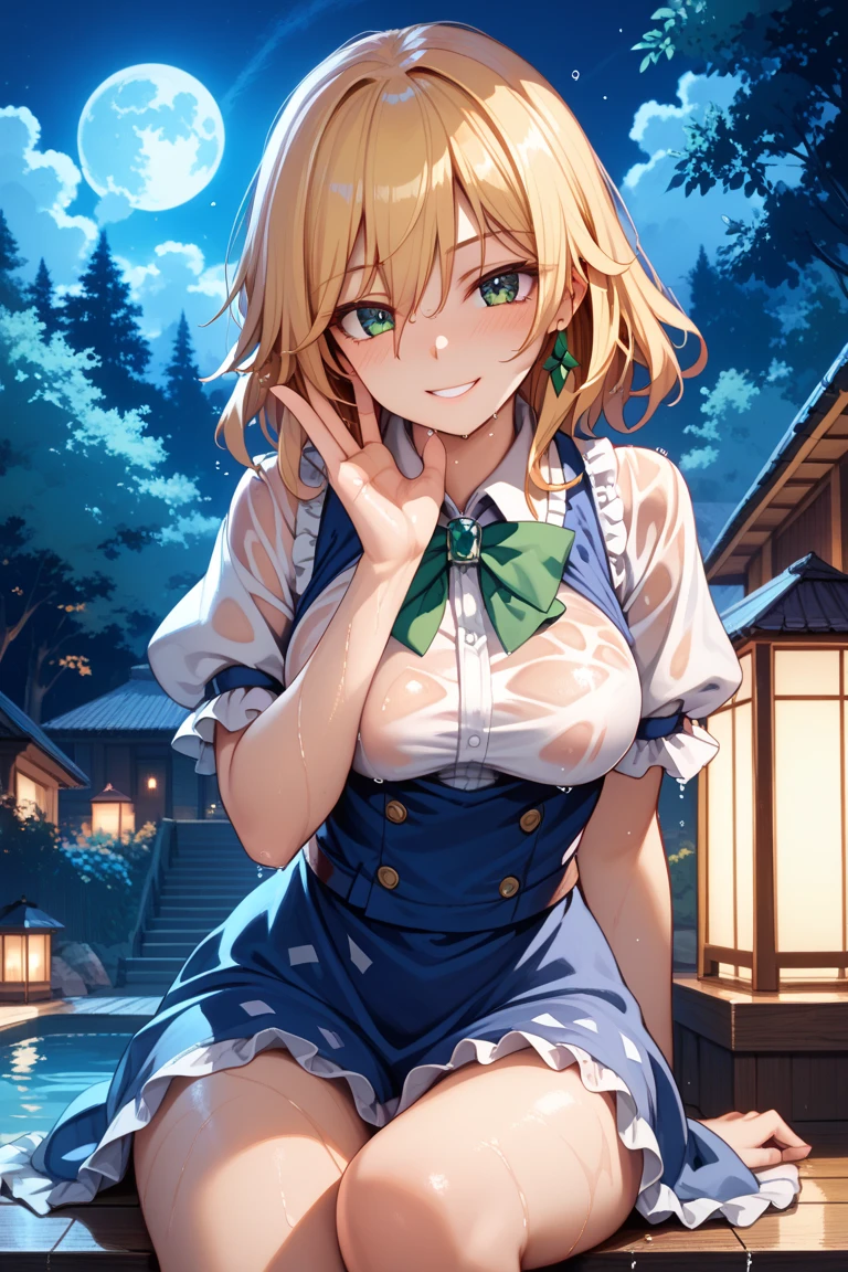 masterpiece,best quality,1girl,solo,piratetawna,two-tone hair,ear piercing,detailed eyes,furry,short hair,green eyes,blush, (short jacket) ,cleavage,crossed arms,looking at viewer,smile,forest,cartoon style, cute, (breast:1.4) full body picture, thick thighs, camel toe, night city, night time sky full of stars
