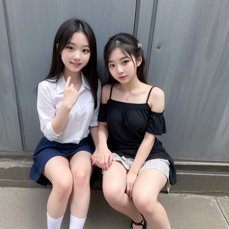 Female university student。With bangs。Black Hair。cute image。A little bit more grown-up。
