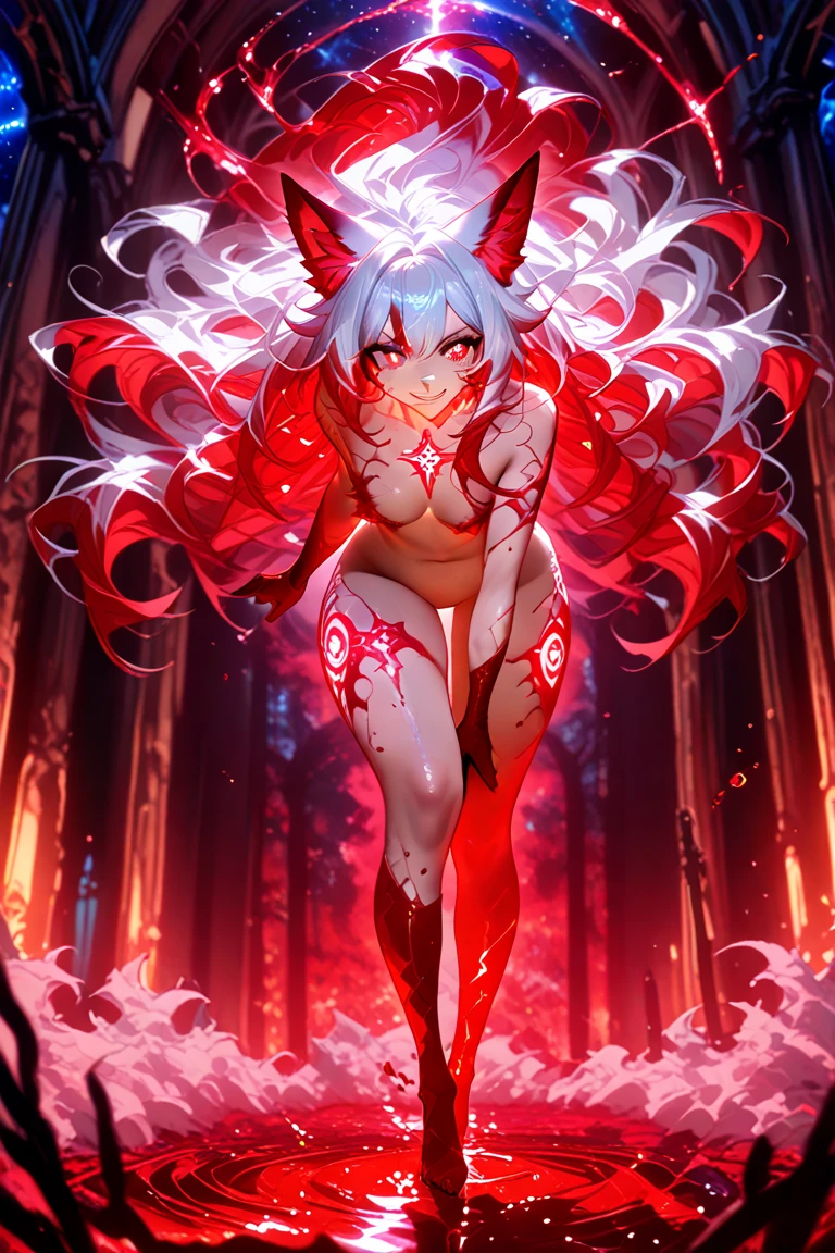 (highly detailed 8k wallpaper), best resolution, (2heads:1.5), 2heads, anime girl with two heads, white hair, red eye,(masterpiece, top quality, best quality, official art, beautiful and aesthetic:1.2), (1girl:1.3), (fractal art:1.3),absurd, masterpiece, best quality, realistic, hyper-detailed, (shiny skin, sweaty:1.4), looking at viewer, slender, solo, long hair, white hair, red eyes, (thick thighs:0.5), gap in between thighs, dynamic lighting, high resolution, sharp focus, depth of field, medium breasts, masterpiece, best quality, ultra-detailed, illustration, ultra-detailed face, best quality face, studio, white room backdrop, sexy pose, cute, kawaii, digital art, finely detailed eyes, blushing, red cheeks, realistic, glowing eyes, eye focus, ,((extremely_detailed_eyes_and_face)), smiling, leggings,