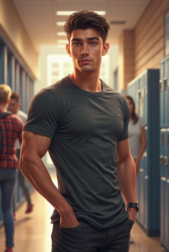 HD quality, high definition, a male college student 20 years old handsome, muscular and slim, red lips, leaning against wall inside campus, ((exposed vagina)) , wearing open  polo, model with bracelets, earrings, with eye glasses, fully nude and naked body, smirk, wearing shoes, sexy and seductive, summer ((exposed Vagina)), ((carrying backpack), full body view, angry eyebrowse, sunlight