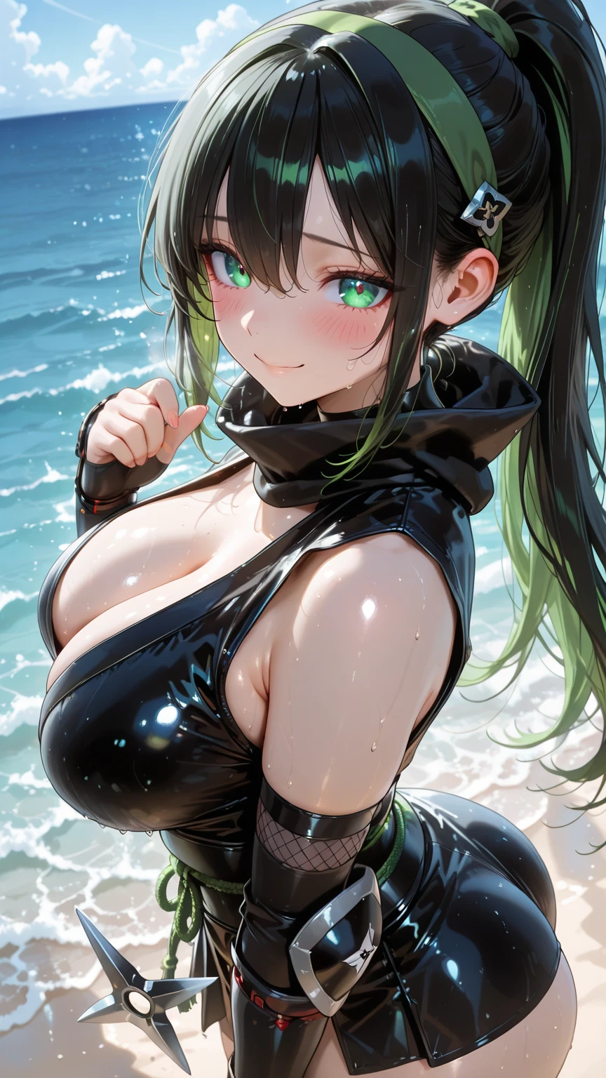 mastute piece,Best Quality,insanely detailed,8k cg,nsfw,
(shoot upper body:1.3),
(1girls:1.3),standing,looking at viewr,body in front,((both arms behind back:1.4)),(nun costume:1.4,mswimsuit:1.2),(bare breasts),break,
blush,shy,(ecstasy face),(trembling:1.2),break,(light green hair:1.2),
break,
perfect breasts,perfect teats,(open mouth:0.9),(large breasts:1.3),
(beach:1.1),