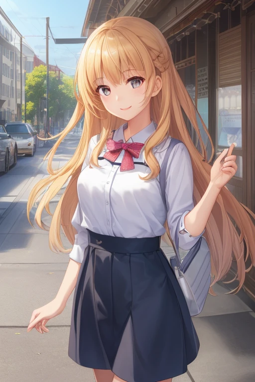 alone, One Girl, Show Viewer, 2D, anime, anime coloring,Cowboy Shot, (Perfect body:1.3), kirino kousaka, Seraphim, anger,Watery eye,(From below:1.3),(Skirt flip:1.3), (Grab the skirt:1.3), (Roll-up skirt:1.3)、(Full view:1.3) ,