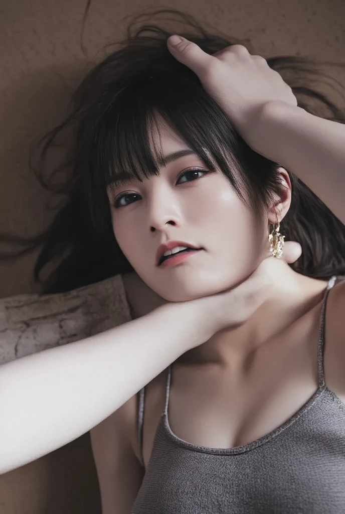 (最high quality,8k,32K,masterpiece,超High resolution:1.2),(Model shooting style), (shy),超High resolution,(Realistic:1.4), ((最high quality)), ((masterpiece)),Smooth lighting, ARRI Lens,8k,uhd,ARRI ALEXA 35,high quality,Very delicate and beautiful, 素晴らしいmasterpiece, Very detailed, High resolution,Best Shot, Best Shadow,Complex, Focus distance 100mmf/2.8,high quality,Japanese actress,1 person,Beautiful mature woman with long wavy hair, She is attractive, sexy, Large Breasts,Upper Body,Face Focus, necklace, From above, View your viewers,緩めのサイズのSee-throughセーター,Crochet fabric with allover sequin embellishment,Luxury bar counter,Vignette,Near-blur,See-through,Beautiful breasts