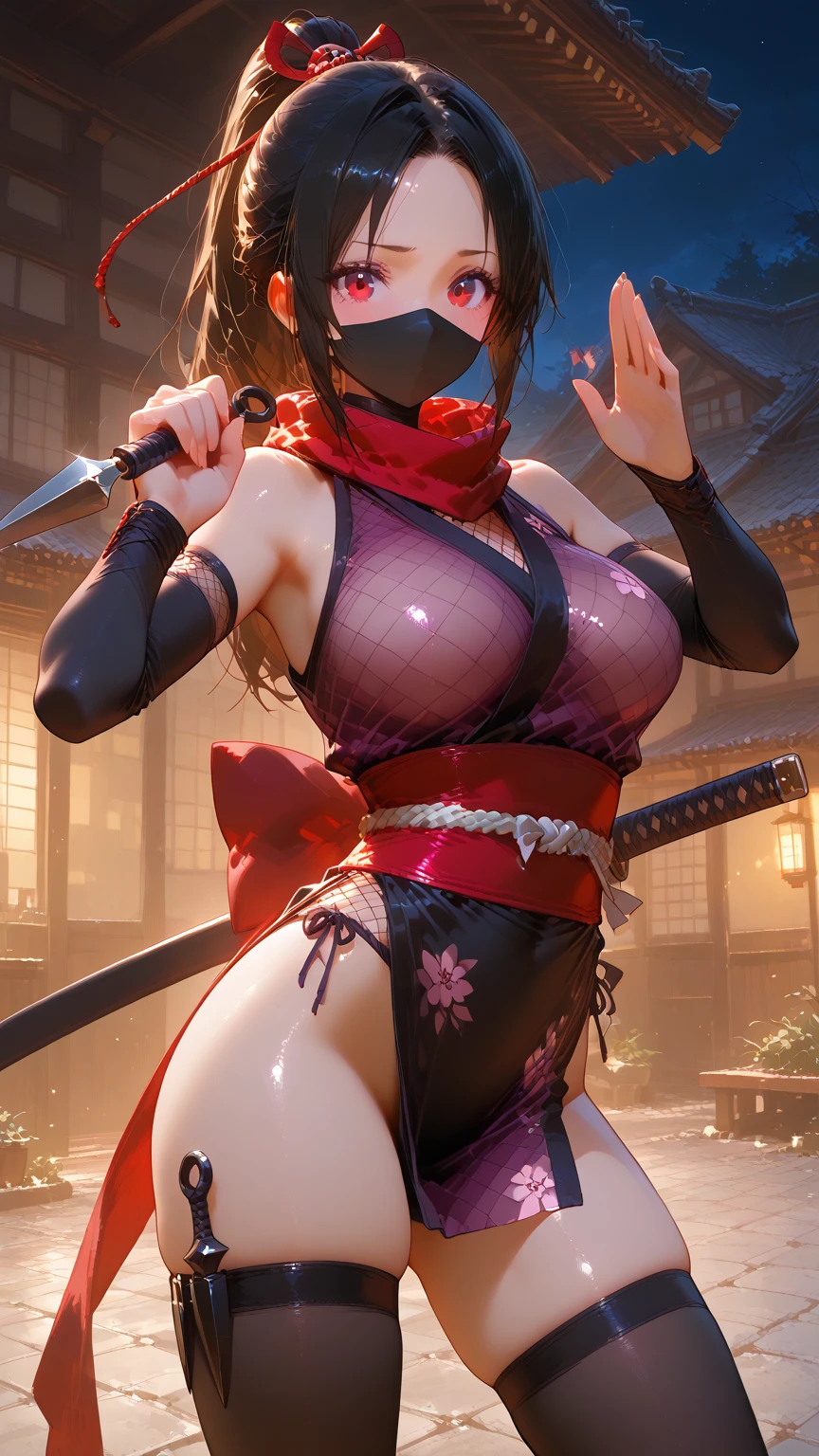 A masked zoro fighter, sitting cherry blossom tree, cinematic, a beacon of hope, john singer sargent, frank frazetta, thick brushtokes, fantasy painting masterpiece, detailed image, colorful, detailed face, perfect lighting, perfect shadows, perfect eyes, girl focus, perfect hair, flawless face, shiny body, solo, center focus, incredibly shiny body