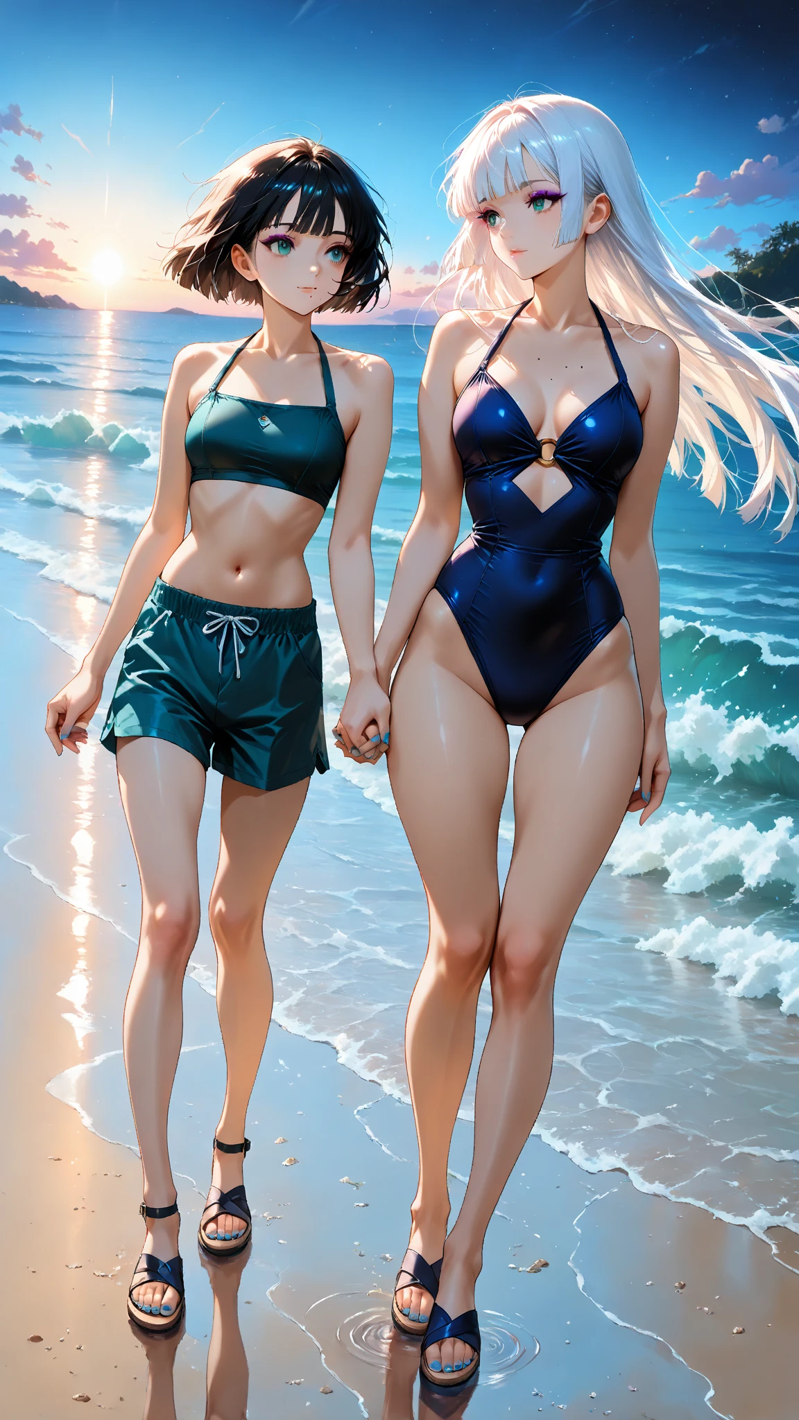 Highest quality, Super detailed, (Ultra-high resolution,8K), Ultra-high definition 4K, (Perfect Anatomy, Anatomically correct), (Five Sensual Housewives:1.4), Full body photography, (Beautiful Eyes), (Detailed eyes), (High-quality facial beauty), (In the Storm:1.2), Friendly, (Photorealistic), (Big Breasts), Soft Skin, Glowing Skin, (Tight camisole), Bright lighting, Very heavy rain, colorful, Goddess-like beauty, Professional photography techniques