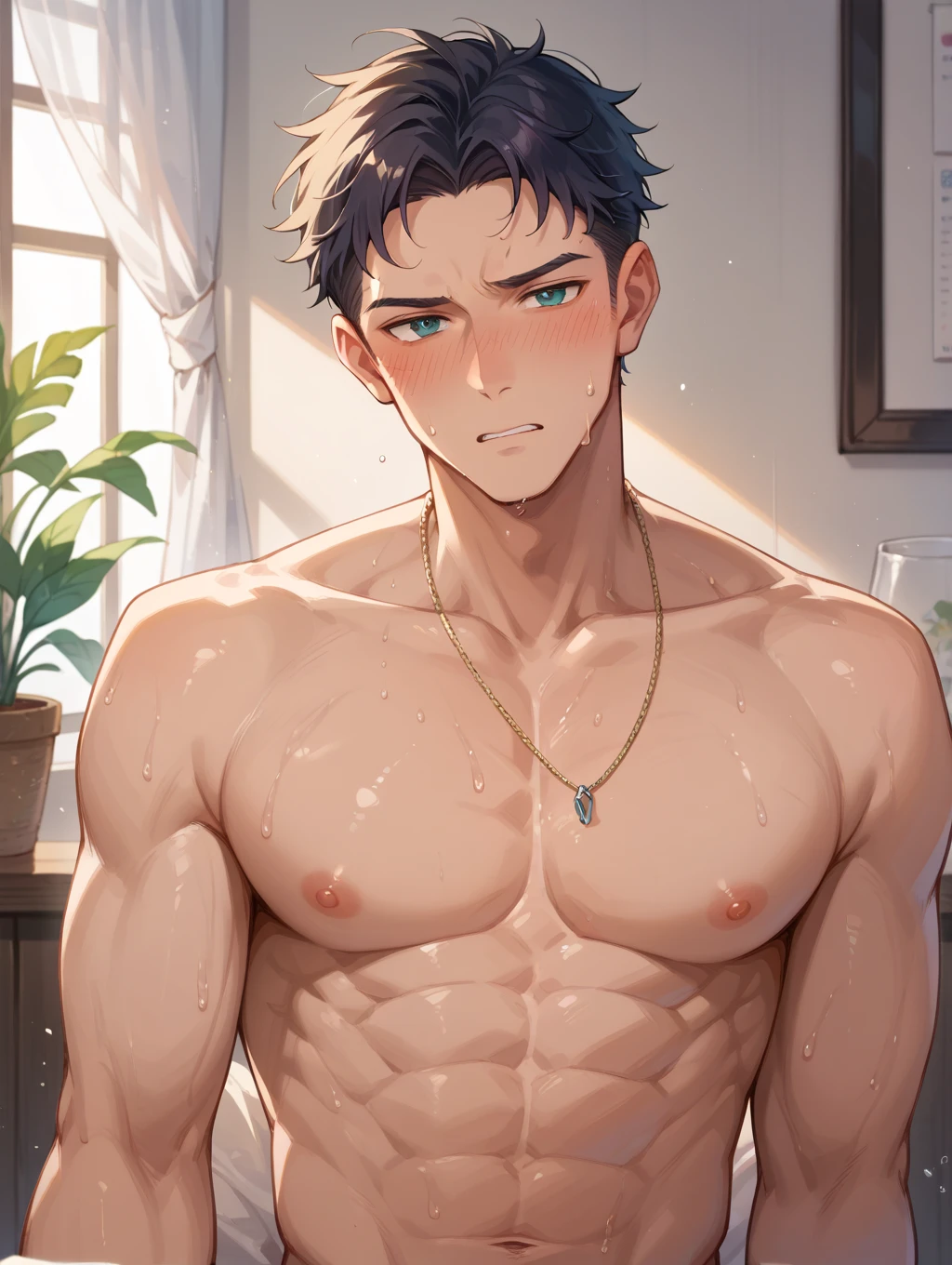 (masutepiece, Best Quality),1boy,(16 year old boy,child-faced),Body tilt,Flabby hands,delicate big eyes,Open your eyes,smooth and delicate skin,infancy,young age,short round face,Flat chin,finely detaild face,well-muscled,shorth hair,vivd colour,(depth of fields:1.2),looking at viewert,Nomads