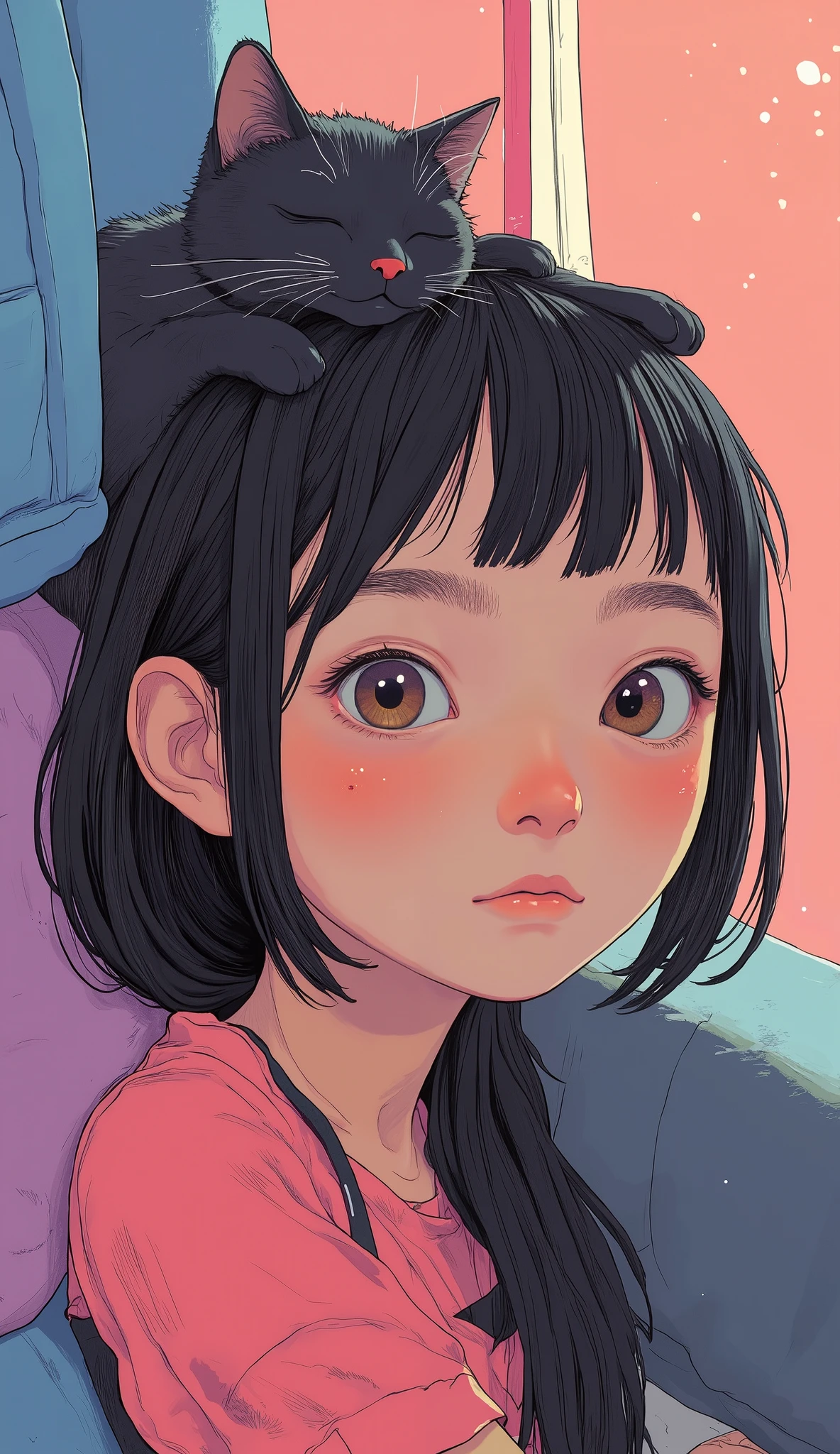 (score_9, score_8_up), score_7_up, score_6_up, score_5_up, score_4_up, Zenko, 1girl, black hair, hair ornament, hairclip, black eyes, short hair, beige cardigan, cardigan, pink dress, red ribbon, lying on bed, on stomach, elbow rest, hands on chin, looking away, expressionless, white socks, black footwear, legs up, cheeks, pout, indoors, bedroom, close-up xaxaxa
