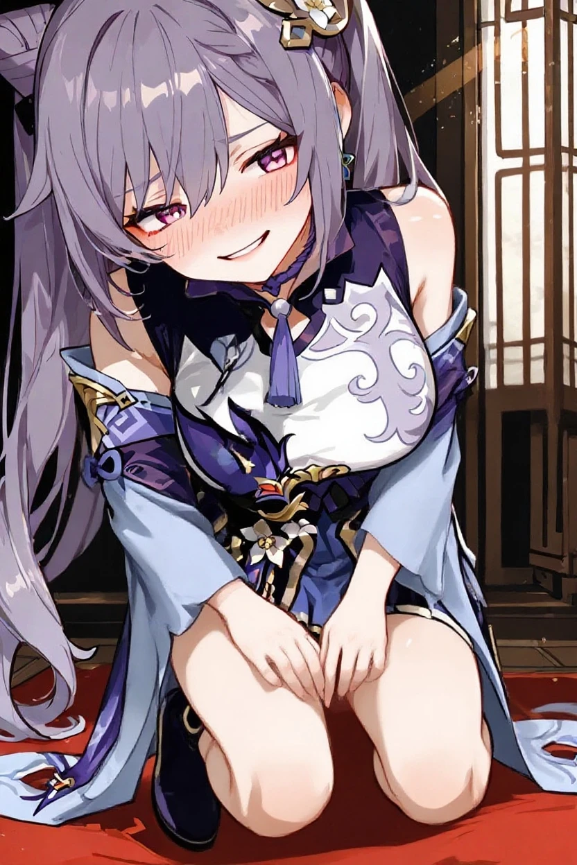 Nahida archon genshin impact views from below from behind nsfw small nudes white hair smiles mischievously, she opens her vagina inviting you while she spreads her legs a little