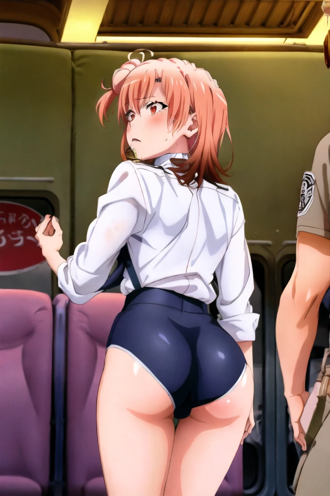 Multiple penises,Slender and sexy woman,deep throat,Black thigh-high boots,Beige jeans shorts with belt,in the train,Molester,Multiple men,Put your hands behind your back,rape,Sex,Creampie,Folded ponytail,A lot of semen,profile,Anal,