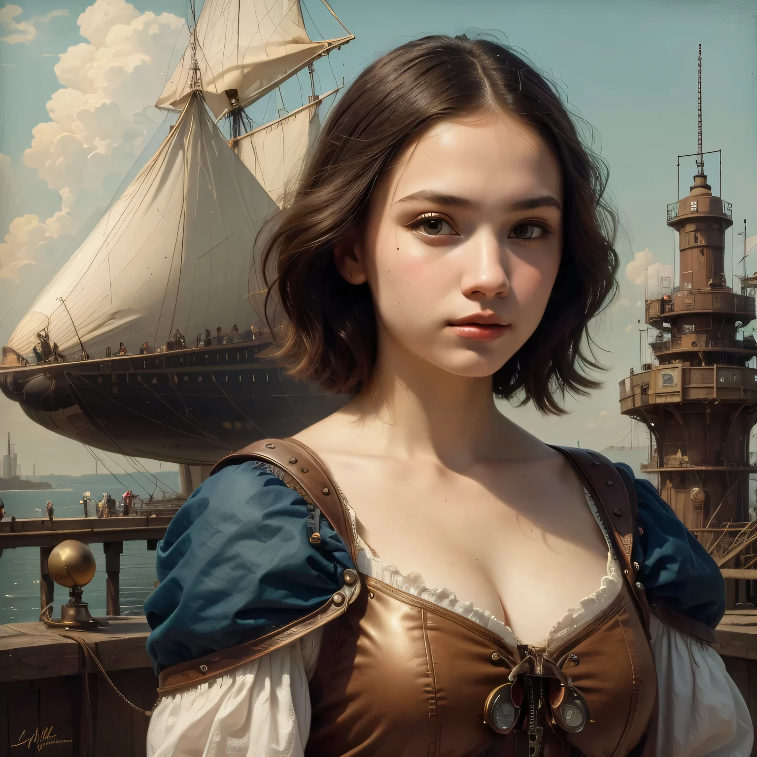 art face portrait beautiful Cornish fishwife , open seascape
Masterpiece, best quality, hi res, 8k, hi res, 8k, award winning , (classical realistic Victorian oil painting-style), sharp focus, intricate, detailed illustration, dirty muted colour palette, highly detailed)