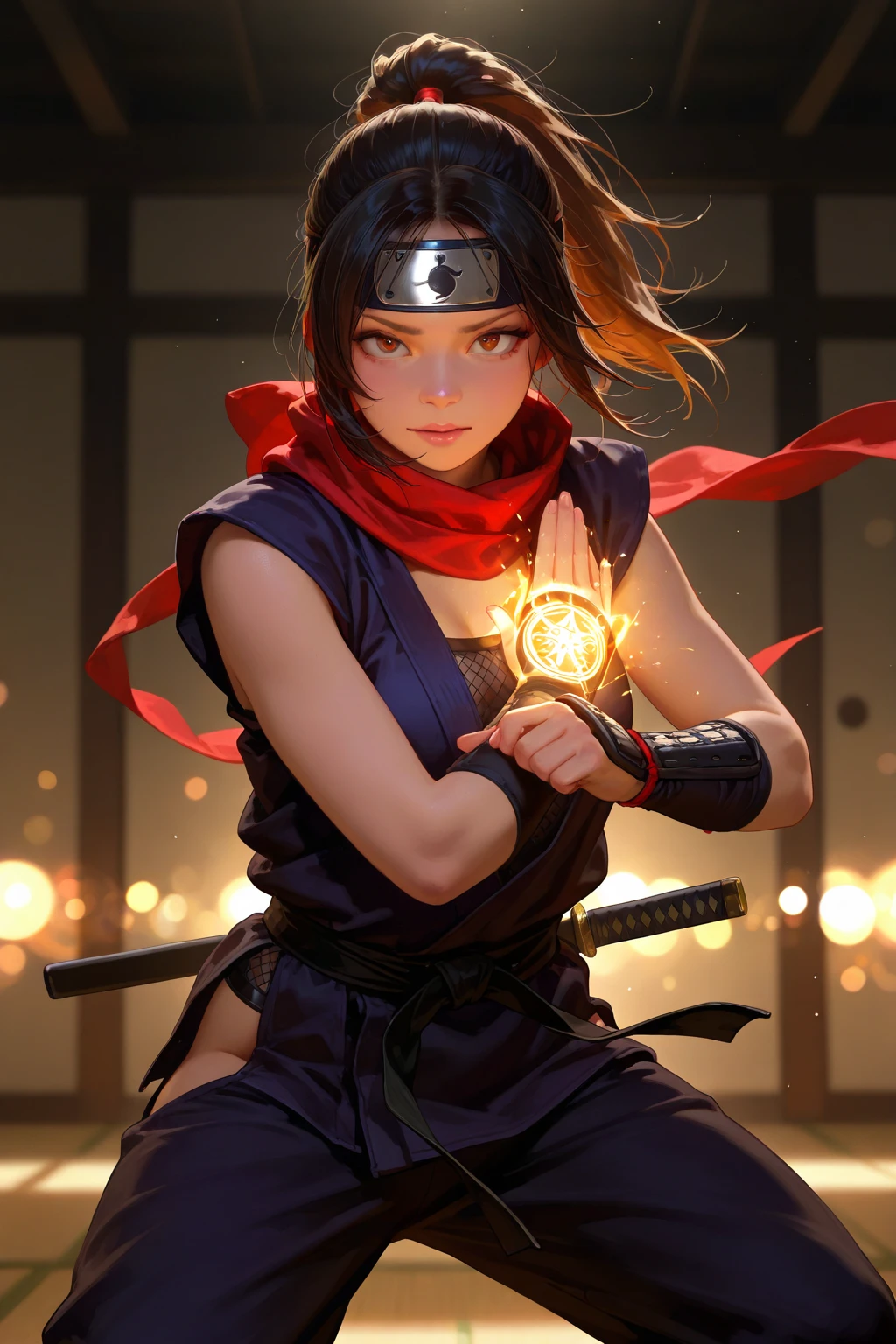 woman, black, Jujutsu sorceress. Jujutsu kaisen. manipulating red wires