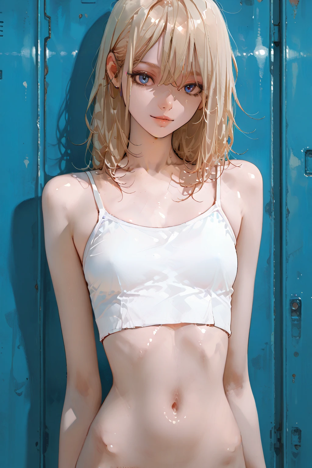 highest quality、4K quality、Beautiful cleavage、Beautiful Style、tall、Small breasts、Bare buttocks、Small Ass、Shy face、20 year old blonde princess、Bare shoulders、My skirt is blown up by the wind、ultra detail eye,、casual dresy whole body is wet、Small face、Soft skin quality、ride a bicycle