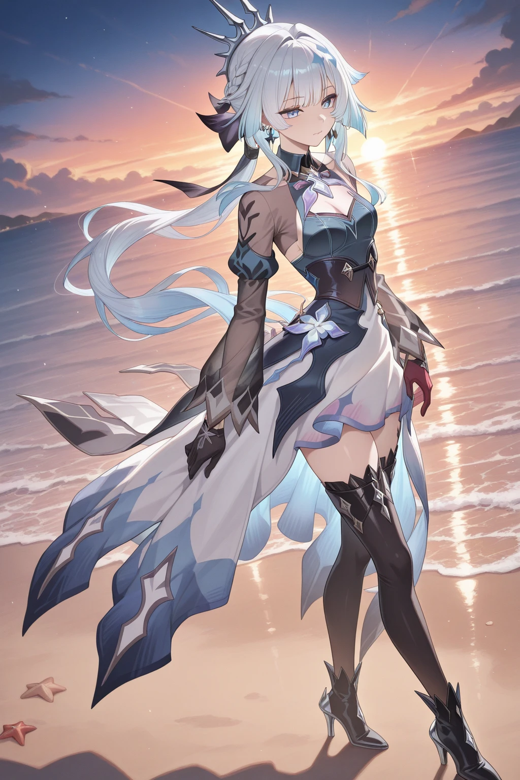 (antecedentes extremamente detalhados) (melhor qualidade), (mais alta qualidade), (obra-prima) , (ultra-detalhado) , Eula Lawrence, peitos enormes, bundas grandes, coxas grandes, Your MILF skin is oily, olhar sedutor, sorriso sedutor, blush, blue skies, cabelo longo, Dancing, olhos castanhos olhando para o espectador, solo ,4k , 8k ,