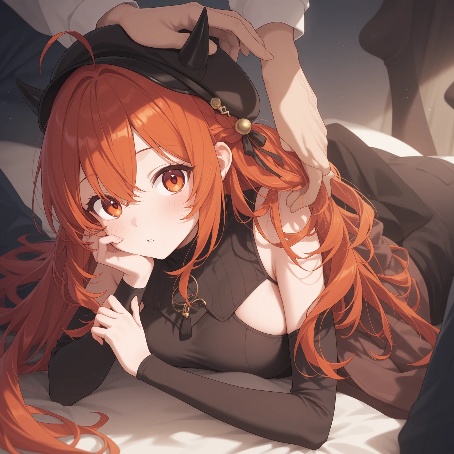anime style, model shoot style, (upper body) photo of a ((little girl:1.6)), (1girl, young girl, small body), (orange hair, long hair:1.3), (black dress),
((pretty face: 1.7, perfect face:1.5)), (best quality:1.5, hyperrealistic:1.5, photorealistic:1.4, Madly detailed CG unity 8k wallpaper:1.5,
masterpiece:1.3, Madly detailed photo:1.2), (hyper-realistic lifelike texture:1.4, realistic eyes:1.2), (octane render, unreal engine 5),
(??????? of light and shadow:1.5, deep shadow:1.5), (sony a7, 50 mm, film grain:1.5, 4K UHD HDR),
(photo by lee jeffries, Greg Rutkowski and Magali Villanueva)