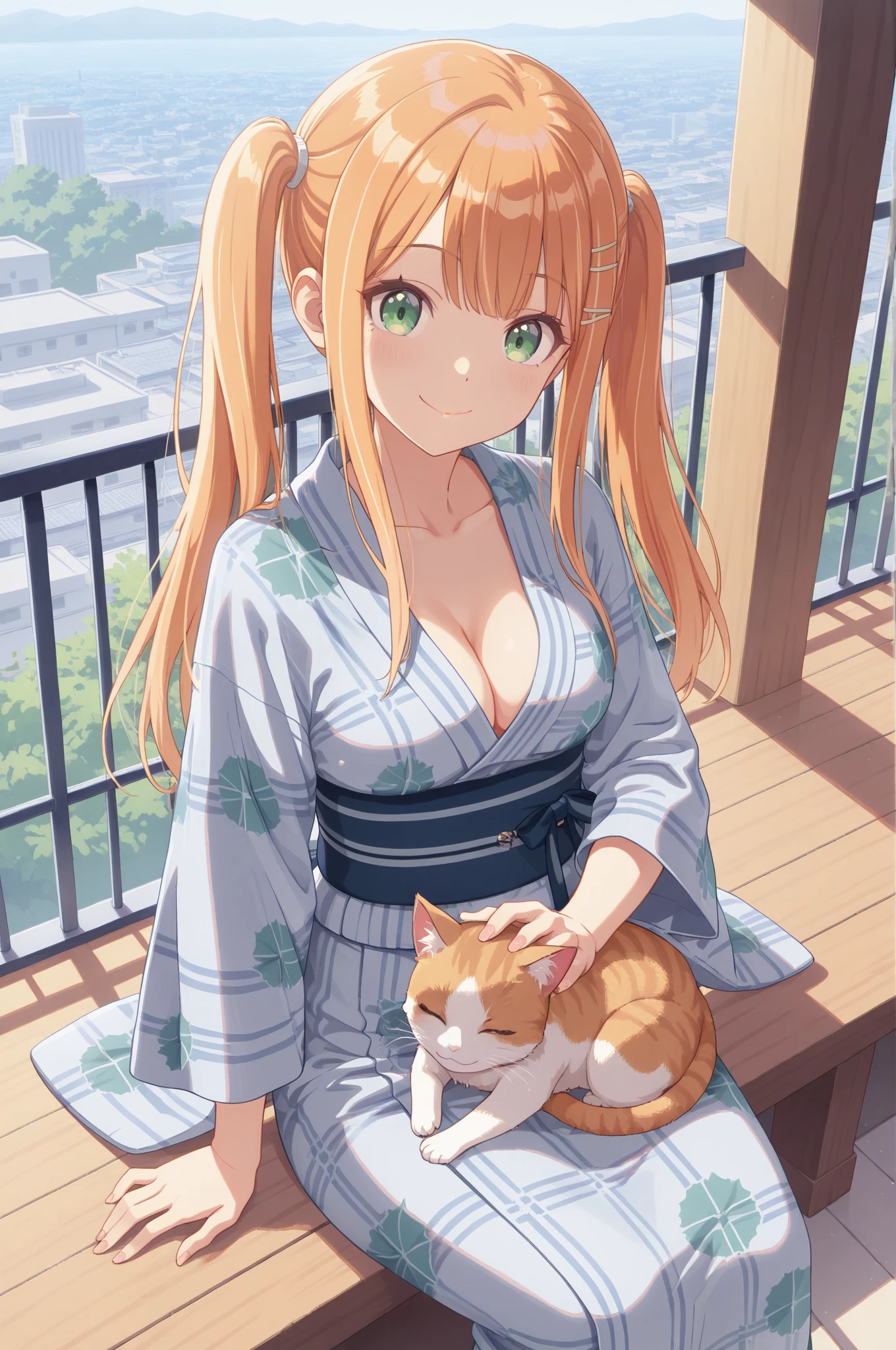 (Highly detailed CG Unity 8k wallpaper), (Best Quality), (Super Detail), (Best Illustration), (Best Shadow), POV, Realistic lighting and shading, Natural light, Lens flare effect, BREAK, 1 beautiful girl, Solo,(Cute:1.5),(Chibi:0.8), (kawaii:1.5),(Lori:0.5), BREAK,  ( (17 years old girl), Very detailed, colourfull, highest details, BREAK, (Huge breasts: 1. 2,), Clear skin, Beautiful skin, Shy skin, 1 beautiful girl, Brown hair wet with sweat, (Cat ears, Braids,medium-Long hair: 1. 2), (Light blue eyes, long eyelashes, Double eyelids: 1. 2), Solo,  gleaming skin, BREAK,(Yukata with cute sunflower pattern,Dark blue obi kimono:1.2), (:D:1.2),  (star-shaped earring:1.1), (Hair ornament in the shape of the moon:1.0), (Geta:1.3), (Arms spread with high tension:1.1), (is standing,,Slouched:1.3), Taking off your t-shirt, (Angle from above,Emphasizes cleavage:1.1), BREAK, (omatsuri:1.2),(🌃,food stand,Shooting Stall,natta,skyrocket:1.5),
