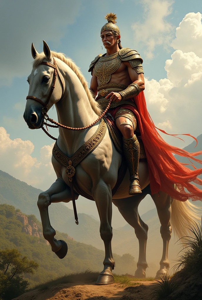 The Centaurs:The upper body is human and the lower body is horse, long spear, battle helmet, fictional painting,