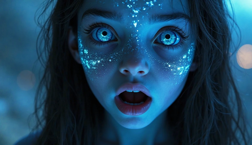 (embedding: cute) Sitting on the couch with glowing, wet and sticky scales, ((long hair)|(claws)), a cute face with frightened ((big eyes)|(blue eyes)) and cute lips under the dark glow of the TV, surrounded by comfy pillows and the (subtle)|(intense) smell of the room.