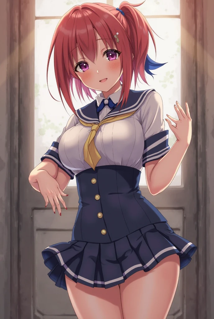 (of the highest quality:1.1), (masterpiece:1.4), (absurd:1.0), portrait, fence,A girl, Sailor Uranus, relationship, mature woman, small breasts, aquamarine eye, rubio, sailor warrior uniform, sailor collar, bow on chest, Dollar Arch, pleated skirt, White Elbow Gloves, big ass, Ultra mini skirt , jewelry, earrings, lying on the ground, show your ass, micro tanga a tope, very sexy , good ass. (lying on the ground) chain around the neck, slave.