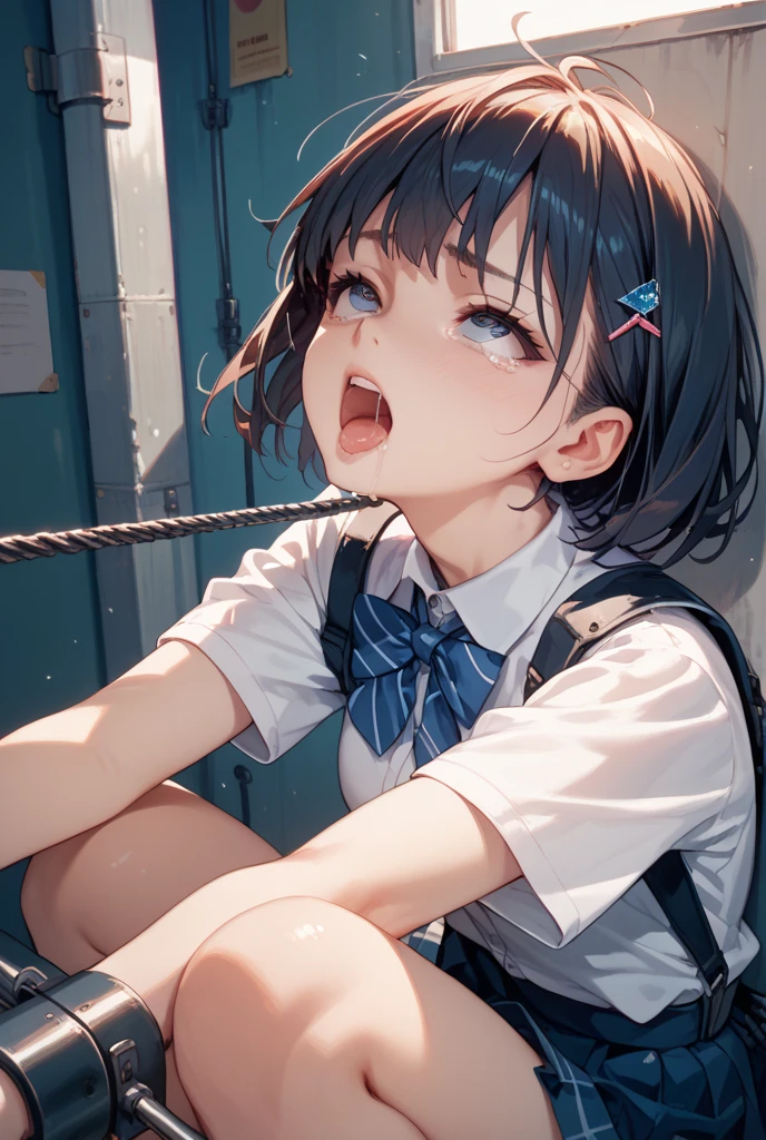 (((Browsing Caution, Close Up Facial  , Front view , From below , Movie angle))) ,(On all fours), break、（ 1girl、1boy）, 20-year-old, (close your eyes),(((Embarrassing, Excited, Fascinating, In the heat, orgasm,Blushing,shortness of breath, Very humid,vapor、Man grabbing woman&#39;s breastan behind))) , break (((Bright pink and green hair))),(Semi-long hair tied in one piece、Add a light pink ribbon to the end.:1.3),(((Two-part bangs , middle part, Bangs parted in the middle, Side-swept bangs))), (amount:1.3), (Small breasts:1.0) ,((Sweaty skin, Dripping , girl trembling with Sexual climax, Cum in pussy, pubic hair)) ,Thin dots, feminine, Slightly muscular, Dynamic pose,((((vagina,Sex, A boy and his penis,Heterolo, Women in front and men in back , dorsal position,  Cum in pussy, pubic hair)))), break, (((White - Solid - Short Sleeve - Safari Shirt   ,Bottomless))), break, (((Midnight,On the bed))),(masterpiece), (Realistic), (Highest quality), (Super detailed), wonderful, ((A face with attention to detail)) , clavicle, High resolution , (Super detailed), Smooth, 16K, Vibrant colors,vagina,Sex,