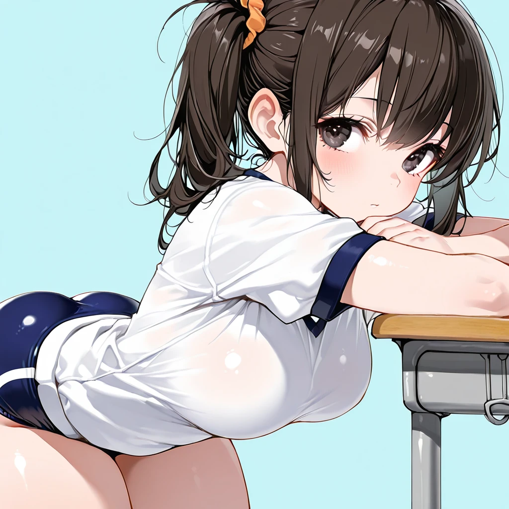 ((Highest quality)), ((masterpiece)), (detailed), Open your legs and show off your、Masturbation、Masturbationをしている女子中学生、Putting a finger in the vagina、Putting her finger in her pussy、(Focus on pussy)、One girl, sexy, ((12-year-old girl)), Japanese,Only slightly chubby figure、 naked、Small breasts、Hanging eyes、Almond-shaped eyes、Firm breasts、Budding breasts、Growing pubic hair、In the middle of puberty、Dripping love juice、Transparent love juice、(Sexual climax)、(orgasm)、(Cramp)、(Squirting)、(Ecstasy face)、(Ahegao)、Sticking out tongue、whole body、Junior high school classroom、Evening Light、evening、Sitting、Spread your legs、Sailor uniform half-unbuttoned、Grey panties hanging from her legs、A shifted grey bra、(12 year old breasts)、(12 year old)、(Black pussy)、(Realistic pussy)、Very huge and large areola、Low-cut pigtails、Black Hair、Brown areola、Embarrassed face、blush、