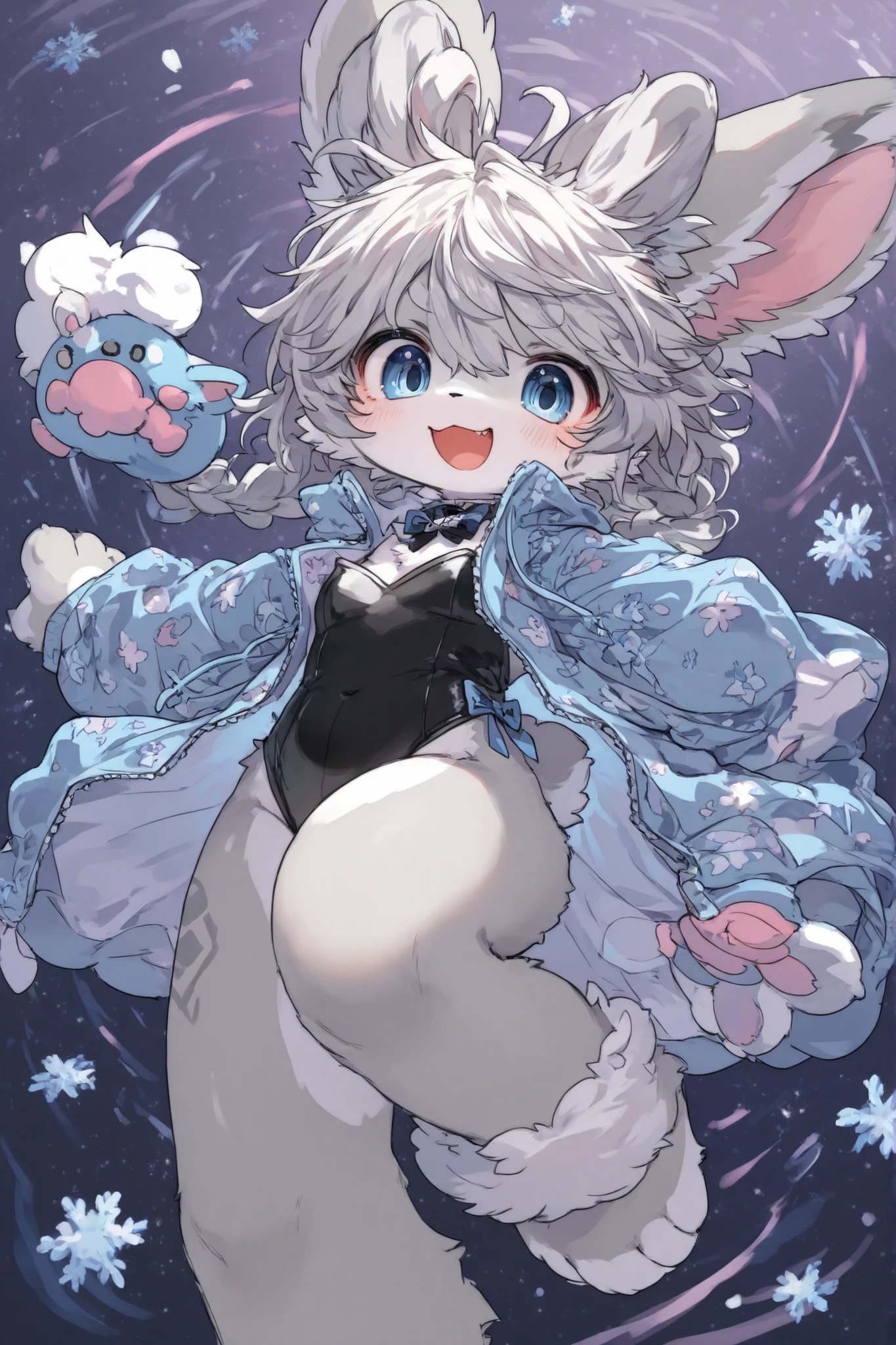 Super cute little animals,hairy white fur,White powder element,beautiful lights and shadows,yellowish brown eyes, ambient lights,ultrafine pele,Volumetric Light。