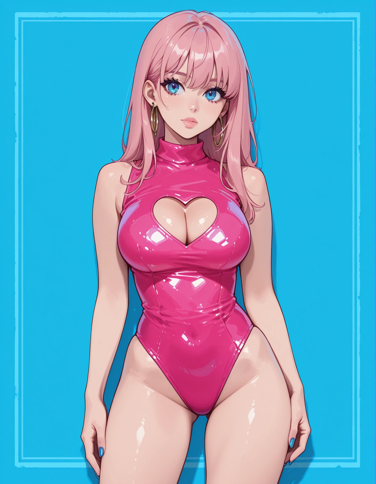 {{masterpiece}},{Detailed and beautiful depiction},Official Art,Beautiful adult woman,Megurine Luka,Pink long hair,blue eyes,Big Breasts,Draw the whole body,Erotic School Swimsuit,{{Erotic Seduction:2.0}},{Embarrassing gesture},bedroom