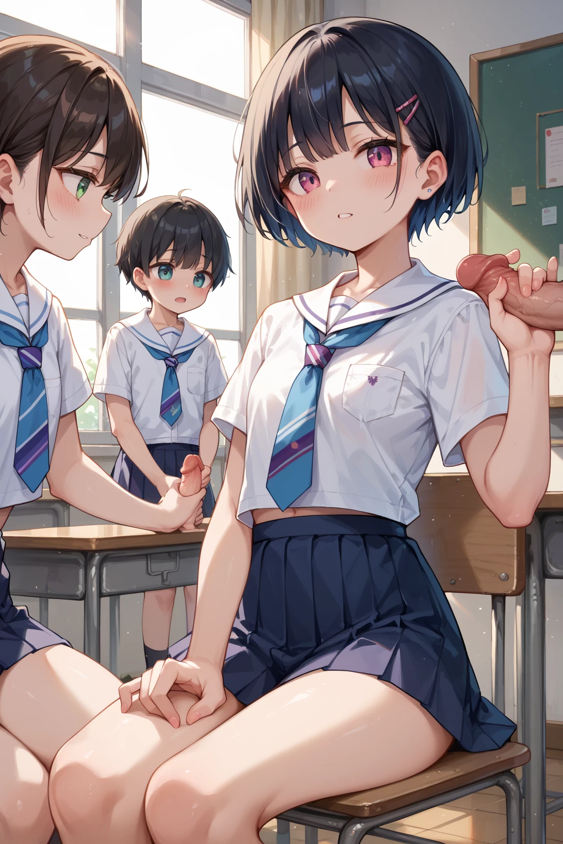 flat chest、shota、My penis is sticking out、Short Hair、Younger、juvenile、Baby Face、Kindergarteners、、Slender figure、Boy、Half naked、Lower school year、Short、erection、Dynamic Angle、masterpiece、best quality、ultra-detail、School、In the classroom、、sperm、semen、Classmates behind、machine、Chair、Half naked
