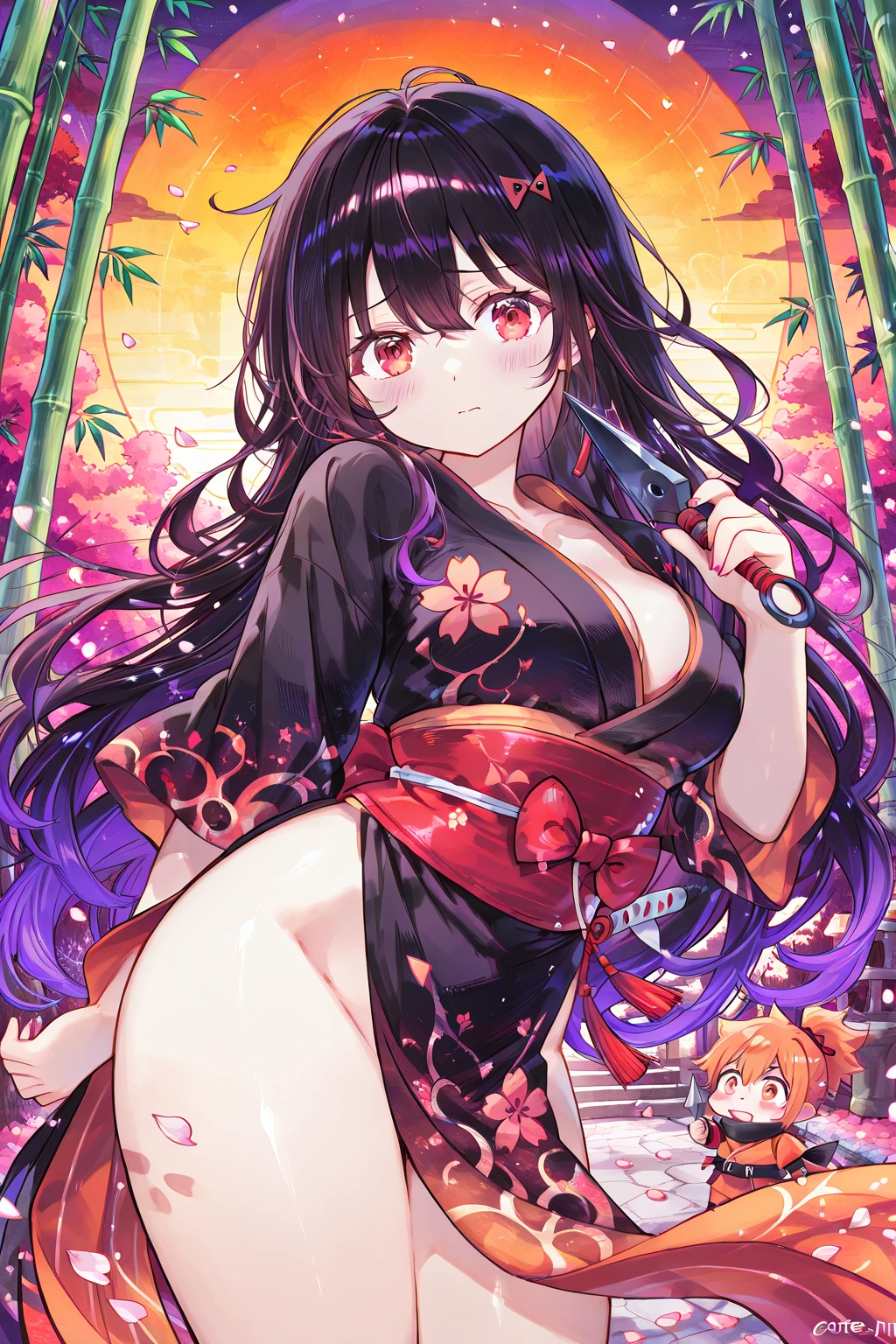 (Super beautiful woman in kimono)、((highest quality、8K masterpiece:1.3))、sharp focus:1.2、(super beautiful face:1.0)、(shiny skin:1.0)、realistic pictures、black hair、video writing、High resolution eyes and face、video writing、japanese actress、from the front、Medium chest、with a happy smile、The beauty of slender abs、whole body、wearing a kimono、cherry blossom in full bloom、luxury obi
