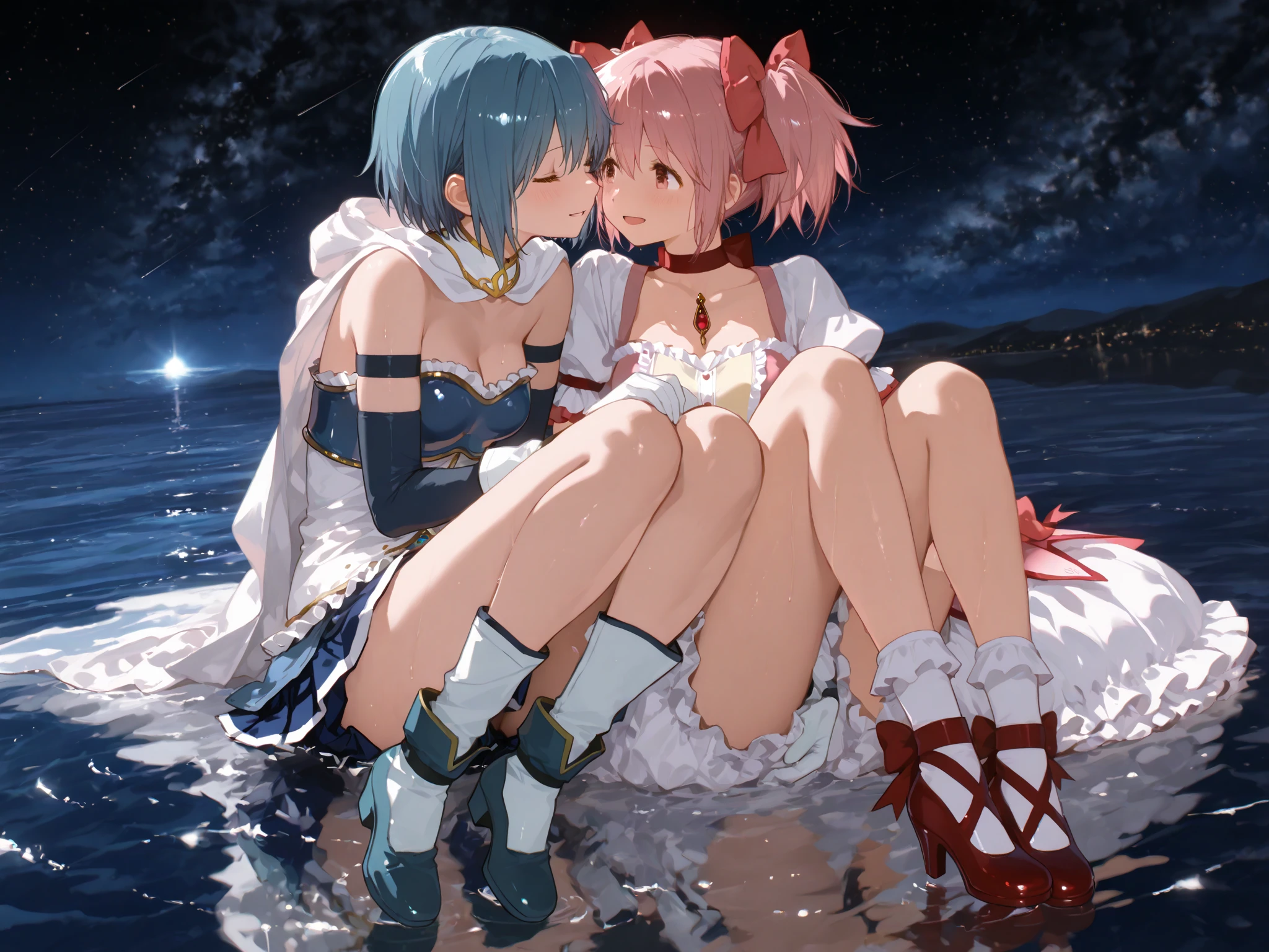 1girl, nsfw, nana asta deviluke, fang, long hair, (pink eyes:1.5), pink hair, demon_tail, tail, twintails,, large breasts, , , empty eyes , large breasts, nipple, , Peeing, lactation, projectile lactation, floating island, sunset, Mountain Hot Spring, castle, frozen, wet, crying ,, Naked, , (1girl) ,solo