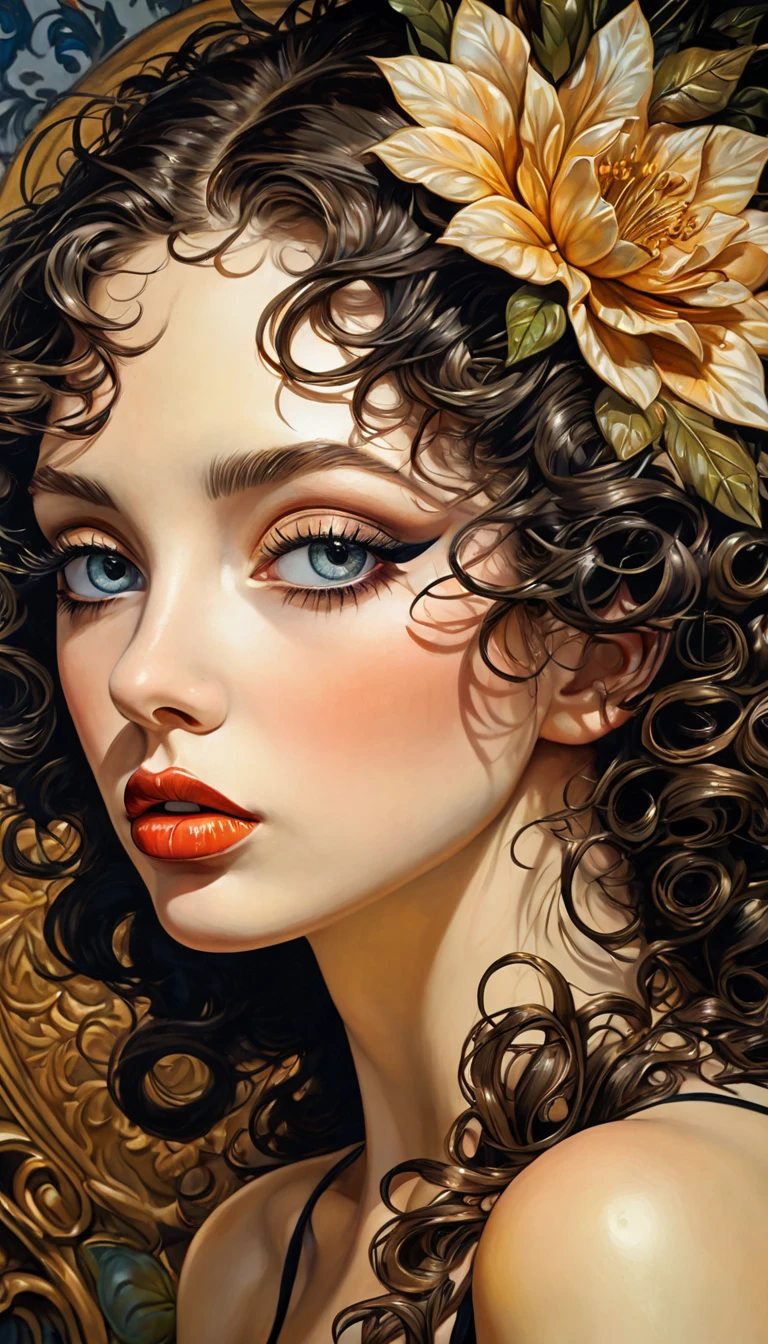(photorealistic:1.9), (photographic realistic style:1.9), (hyper realistic), (complexity). Amazing photorealistic portrait of a beautiful woman, long black hair, curly hair, olive eyes, bored, splashes of colour in the background, dynamic pose, bikini suit (masterpiece:1.3), (best quality:1.3), (very aesthetic:1.3), (absurdres:1.3), (detailed background),newest,ai-generated, (realistic:1.9), [[(ultra high detail:1.1), (sharp focus:1.1), (refined edges:1.1), (high-definition clarity:1.1), (precise details:1.2), (rich texture):0.3], (crisp details), (more micro details, more small details:1.3)], ((high-definition eyes:1.2), (realistic eyelashes:1.2), (smooth eye shading), (precise defined iris:1.1), precise details, precise micro detailed eyes), (follow the LoRas:1.3), (follow the prompt:1.2), , ,realistic, absurdres,Woman, black hair, curly hair, long hair, olive eyes, slim waist, light skin,style of Kaffe Fassett,style of Stephen Mackey, eroticism, sexy, black and white image, between shadows, oil painting, chiaroscuro, sensual, dramatic lighting, moody atmosphere, photorealistic, intricate details, masterpiece, ultra-detailed, high quality, 8k, best quality, realistic, cinematic, dark and brooding, expressionistic, powerful composition, emotional impact, art inspired by Bill Sienkiewicz and Dave McKean

