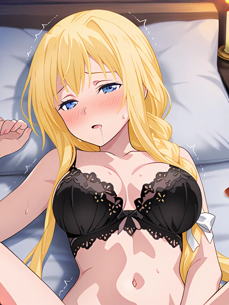 (masterpiece, best quality, high quality, highres, ultra-detailed, detailed background,)1girl,20yo,blonde hair,blue eyes,long hair,(hair butterfly ornament),(large breasts:0.7),,full body,pov,fullbody,(heavy breathing:1.4)(open eyes,:1.5),(cum in pussy,cum on body,cum on breasts,cum in mouth:1.2),slim,narrow waist
BREAK
(lying on bed,on back,Completely exhausted and lying sprawled out as if dead after intense violent rape,white steam,labored breathing,ragged breathing,very sweaty,sweat,:1.7),
(Sweat-dampened and slightly disheveled hair peeking from the temples and nape,sweaty),(hair is stuck to body with sweat,:1.1),
BREAK
looking at viewer,shock,eyes widen in surprise,screaming,open mouth,