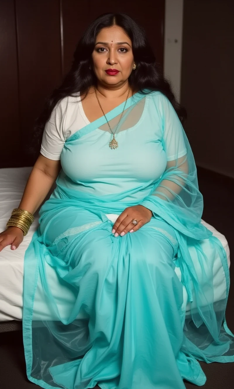 Day scene, full body photo of a plus sized 45 year old indian with a man from top view, (Masterpiece, Best Quality, High Resolution), office Background, (cum Splash on her breasts and nipples, cum Splash on her face, Splash of cum, cum Splash on her blouse, cum Splash on her eys), Sweet 25 year old South indian women sitting on her knees in a crowded party hall with a man, hour glass body red lips, silver colour silky gown, lightly makeup,ultra realistic, realistic, look at viewer (cinematic:1.3), intricate details,