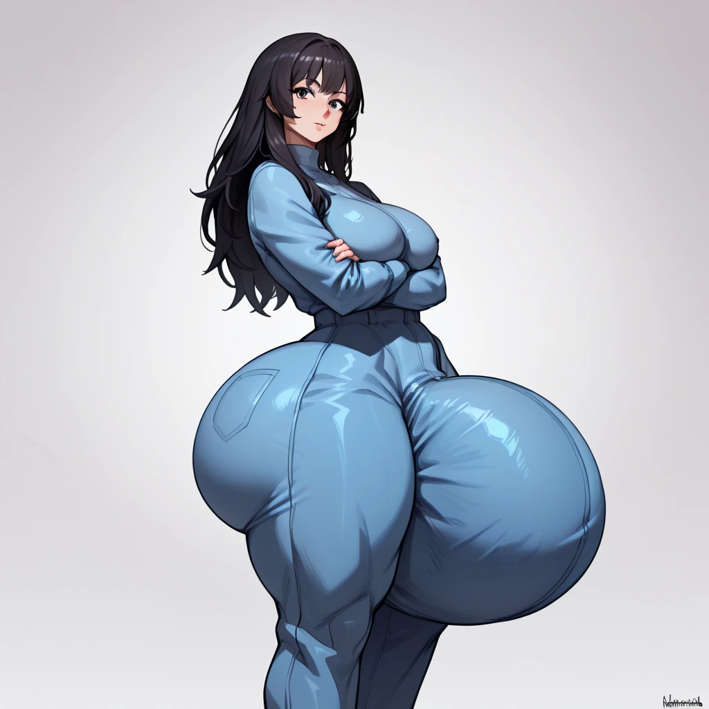 young girl, white full body suit, whole body to see, smiled, excited, moans, long hair, (( very wide hips)), (((colossal Thighs, gigantic thighs, very huge thighs, very big thighs))), sexy pose, wet clothes, (((colossal breasts)))