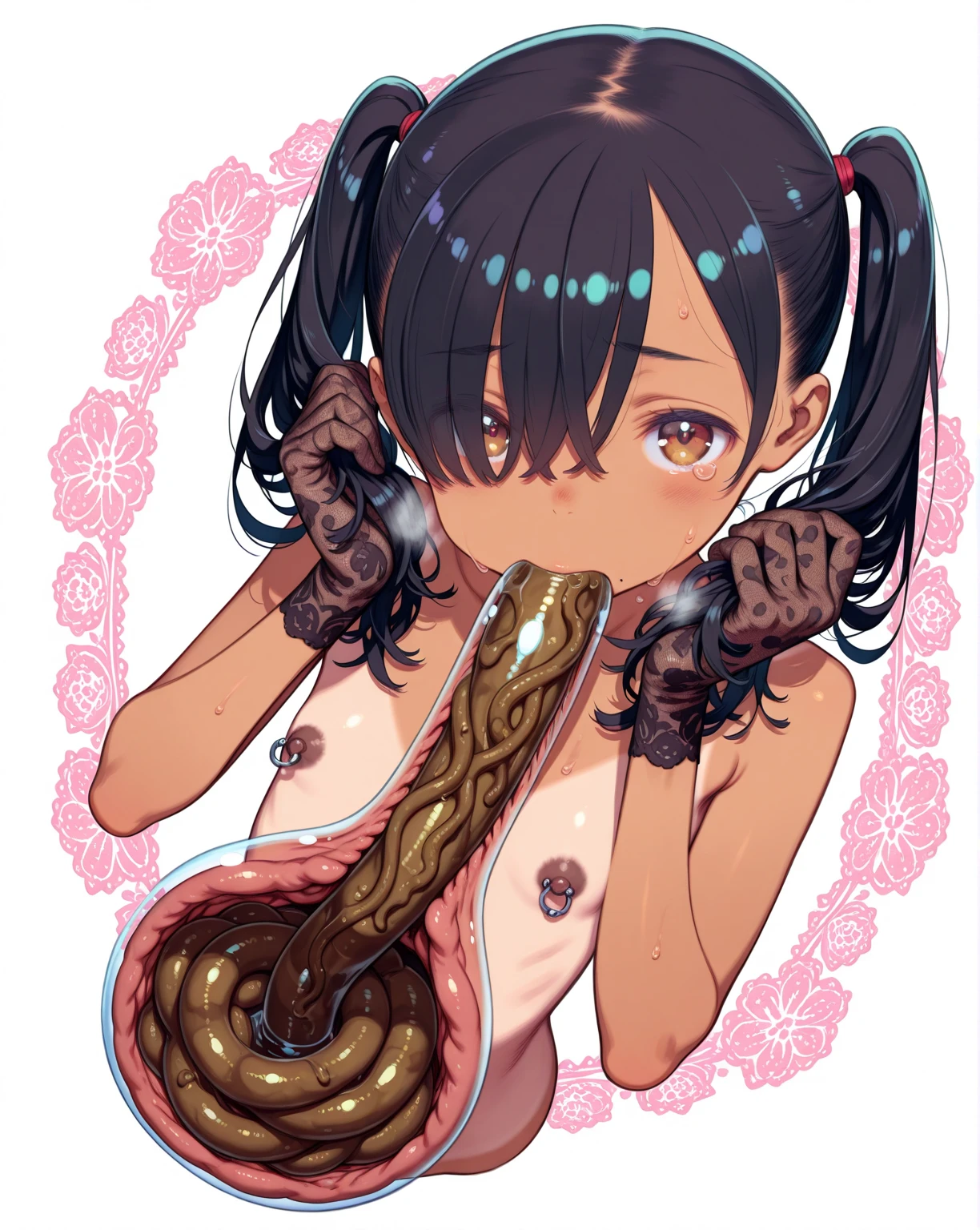 masterpiece, best quality,anime style, 1 girl,(((slender body))), (((small eyes,small breast,breast milk,????????????? a baby))),(((nurse uniform,glasses))),(((((brown tentacles bound a girl))))),((((???)))), (beautiful face), (((short hair))), (((straight hair))), ((((black hair)))),detailed beautiful skin, (perfect hands, perfect ???????)