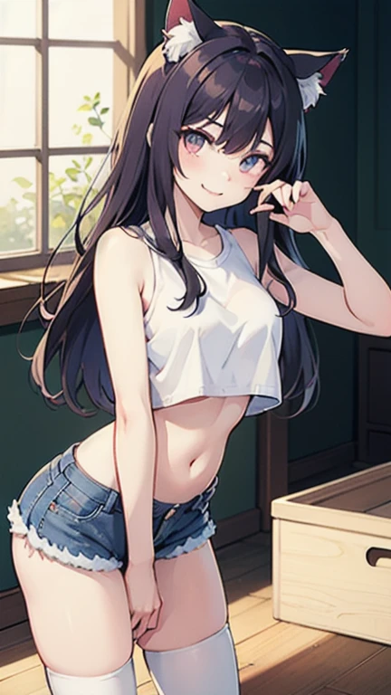 14 Years Old Girl, small  boobs, shorts, camiseta, Underboob, sexy, flaco, Cintura diminuta, caderas grandes, semidesnudo, cabello ?????, perfecto, llanto, bashful, sonrojarse, Small, Vista posterior