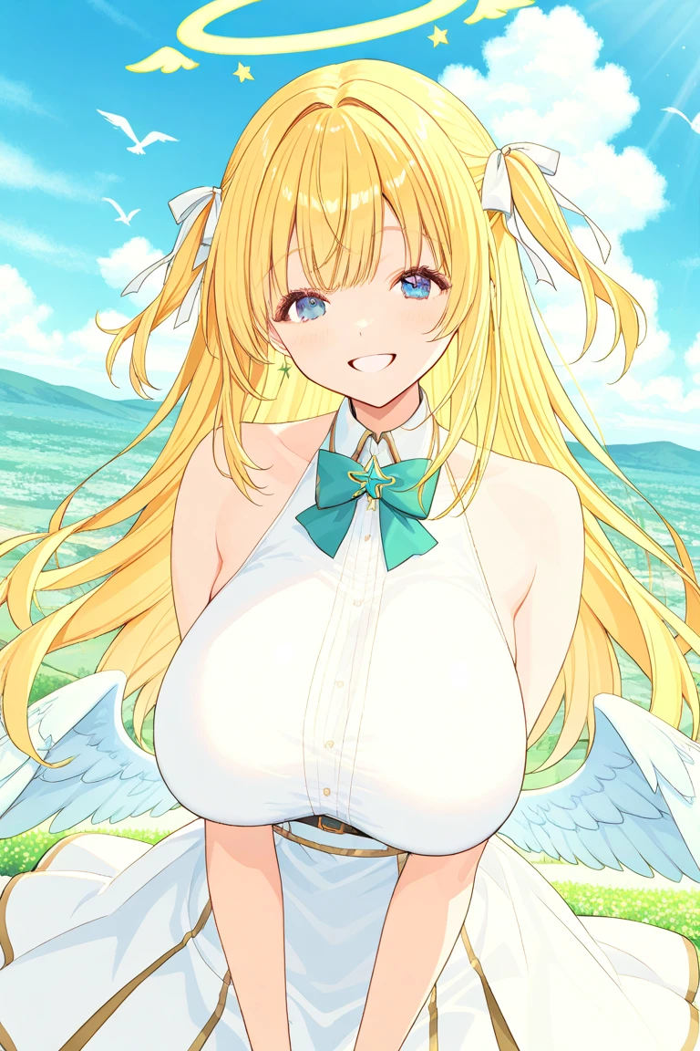 NSFW, (masterpiece, top quality, best quality, highly detailed:1.6), anatomically correct, (full body), wide shot, long shot, (Knee rubbing:3), (leaning forward, Hold the crotch area over the clothes:2.5), (standing:2), (((clutching crotch))), (woman standing in the forest, outdoor), (Angel Costume,halo, Extremely wet with pee:2.5),strong facial expression, (sharp eye:1.2), (scowl:1.1), (embarrassed,blush:2.3), (steam:2.9), (Wet:1.1), (sweat:1.1), (trembling:1.3), (open mouth, wavy mouth:1.7), (clenched teeth:2.3), (Drooling from the mouth:0.7), (half open eyes:2.5), (Close one eye, Winking:3), (tears:3), (feeling weak:1.5), (bravery crying, sobbing:1.5), (shoot from front:1.2), (sandals:2), (long hair, blonde hair, extra long hair:1.5), (woman trembling with sexual climax:1.5), colorful, perfect composition, (Touching the crotch:1.7), urination, incontinence, piss, peeing self, A lot of pee, (((pee stream))), (pee puddle), Wetting herself, peeing, blush, trembling, embarrassed, large breasts, Yellow pee, ((leaking pee)), Shaking one's shoulders, Breaking a sweat on forehead, Pee spread on the floor, (Pee stains), Full bladder, ((Pee-soaked skirt)), natural makeup,Pee dripping from skirt,((skirt with big urine stains)),(Widespread urine stains,skirt covered in urine),(skirt is almost wet with urine),
