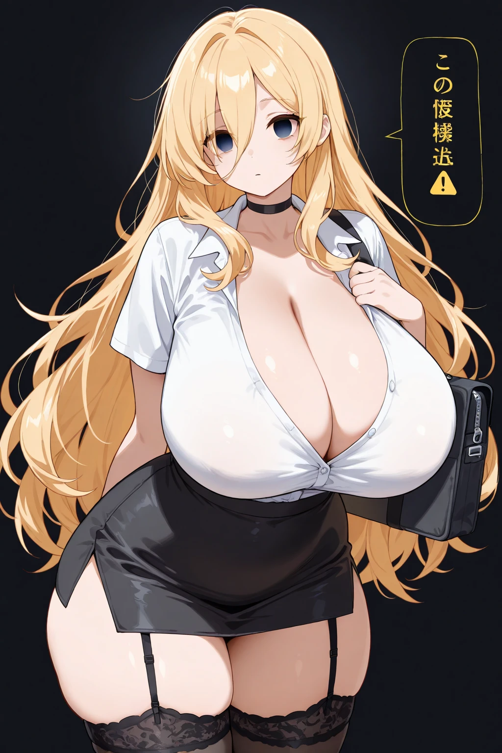 Beauty,Around 20 years old,

((Blonde)),
((漆blackの瞳)),
(Semi-long hair:1.7),
(expression:smile),
(Squint your eyes),
Big Breasts,
Cleavage:cover,
Tilt your head 15 degrees,

((business suit:Waist wrap)),
((Dress shirt:Rolled up sleeves)),
((Slack Pants:No wrinkles)), 
((blackのスカーフ:Striped pattern)),
((Rose headband:black)),
((Equipped with a Japanese sword:blackの鞘:Long sword)),
((Magazine holster on waist)),

(Plain background:grey:1.5,ID photo),

4K,
high quality,
Highest quality,
Delicate shades,
Detailed depiction,
Depict the whole,
Facial Contour,
Perfect body structure,
Perfect skeleton,
Perfectly symmetrical eyes,