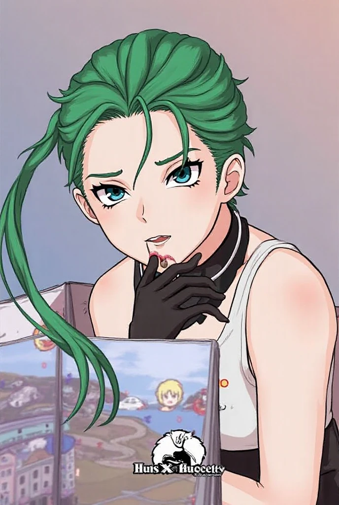 <lora:sonosheemclaren_v2:1>
score_9, score_8_up, score_7_up, score_6_up, score_5_up, score_4_up,
sonoshee mclaren, cigarette, solo, green eyes, 1girl, green hair, multicolored hair, pink hair, smoking, short hair, looking at viewer, collarbone